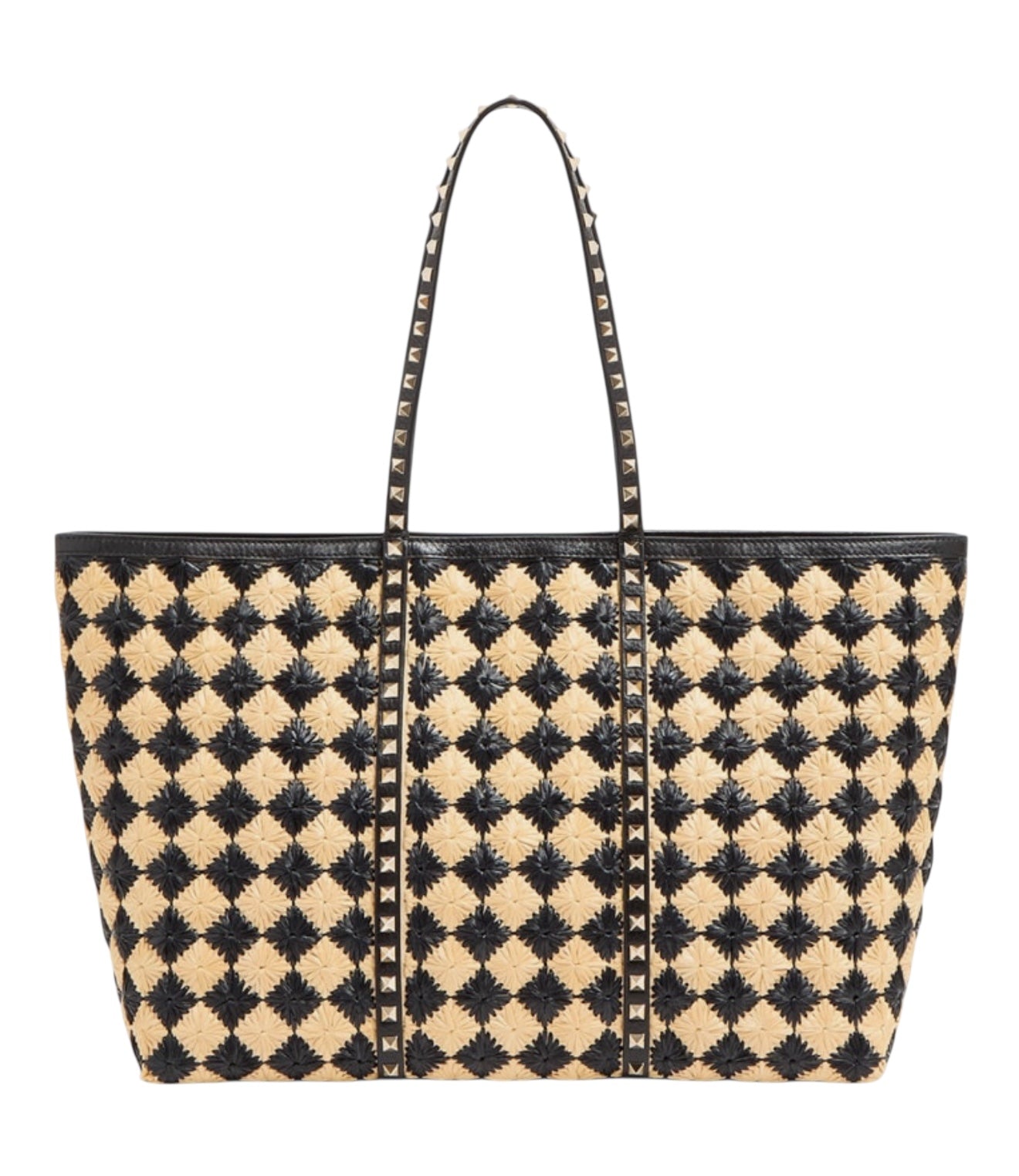 Valentino Garavani Rockstud Raffia Tote