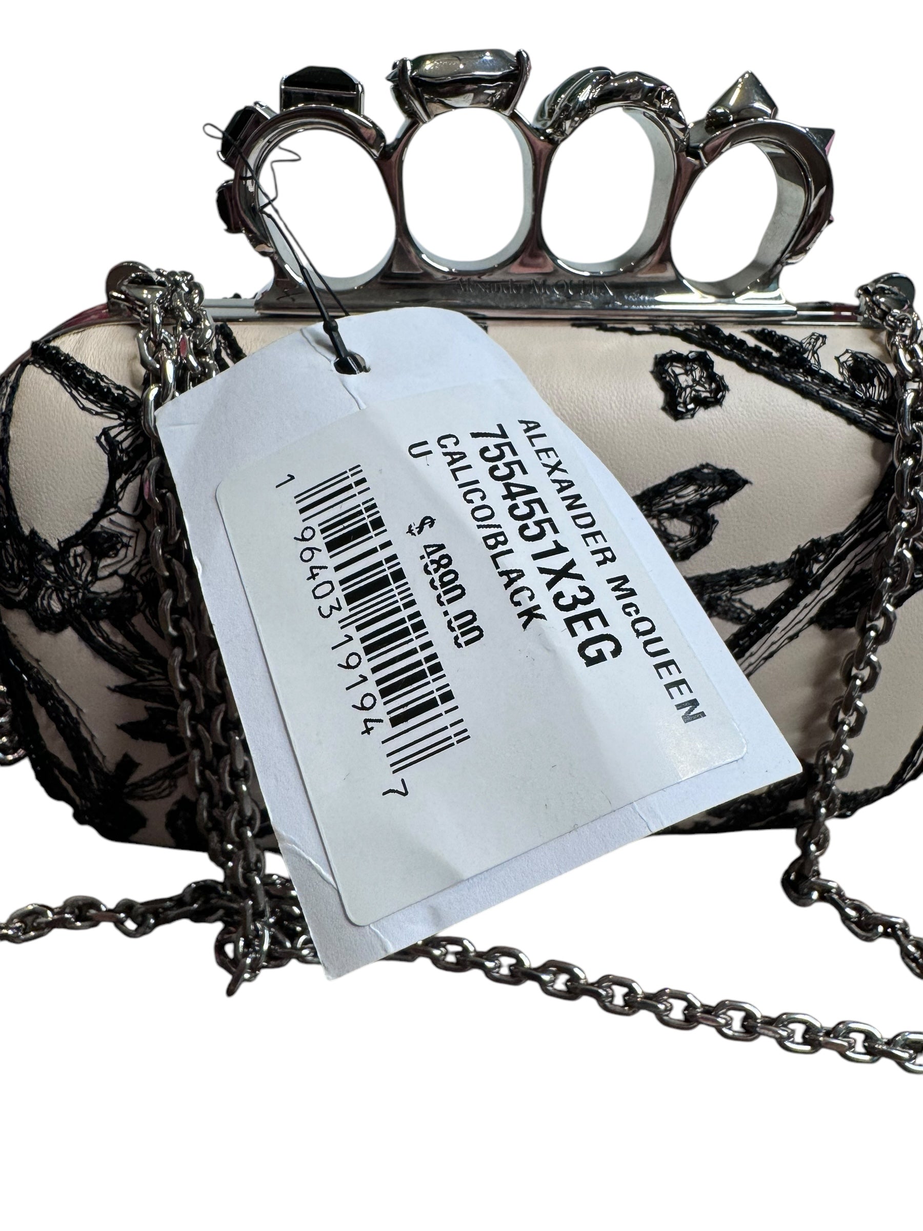 クラッチバッグ ALEXANDER MCQUEEN KNUCKLE CHAIN CLUTCH Women's Knuckle Clutch in White | McQueen US