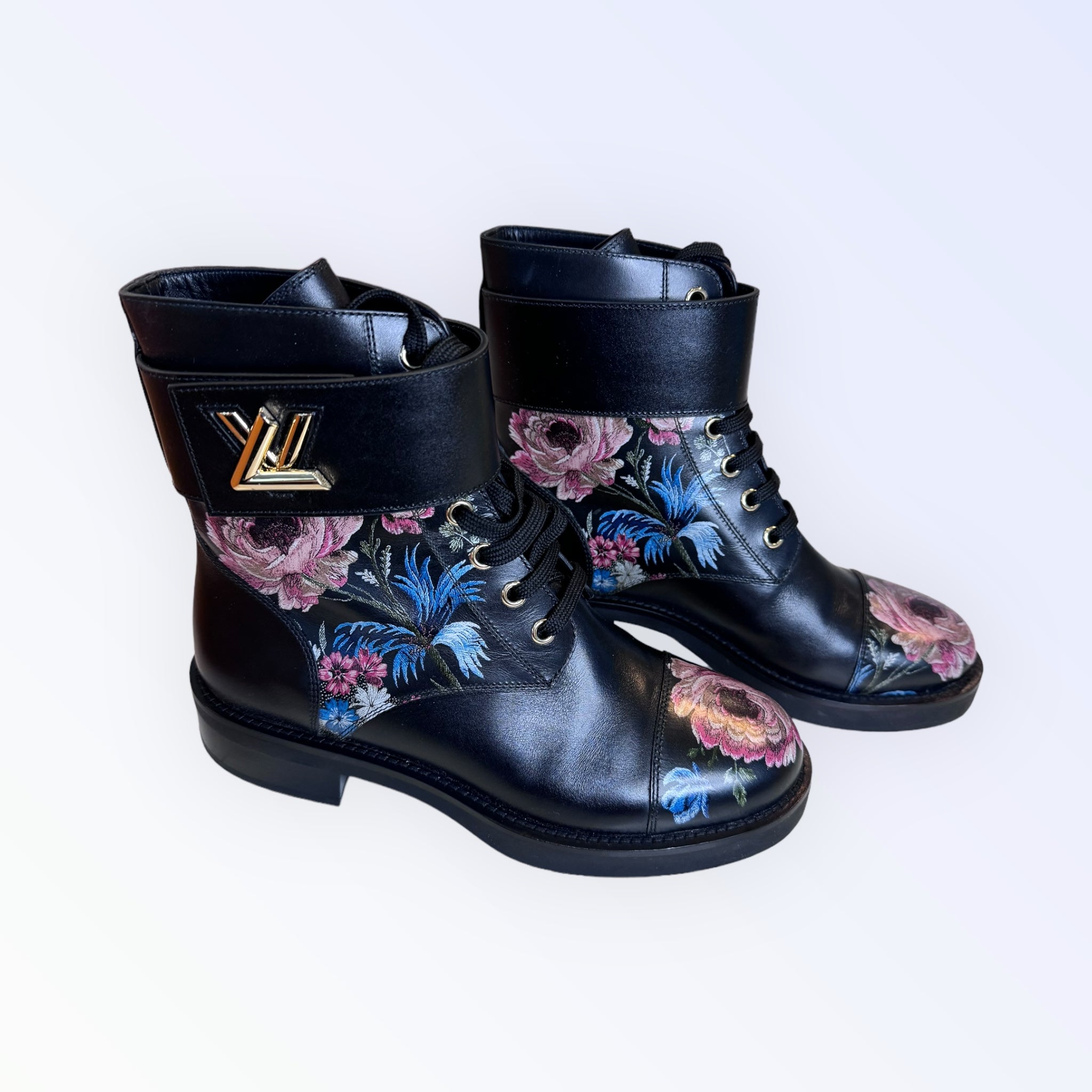 Louis Vuitton Calfskin Wonderland Floral Boots