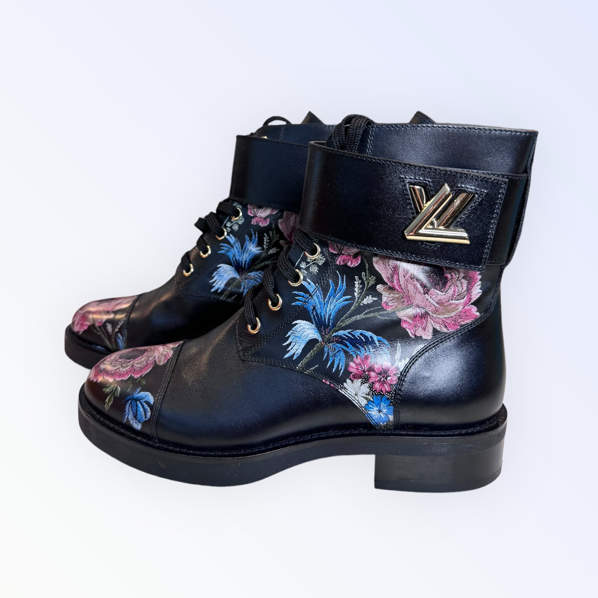 Louis Vuitton Calfskin Wonderland Floral Boots