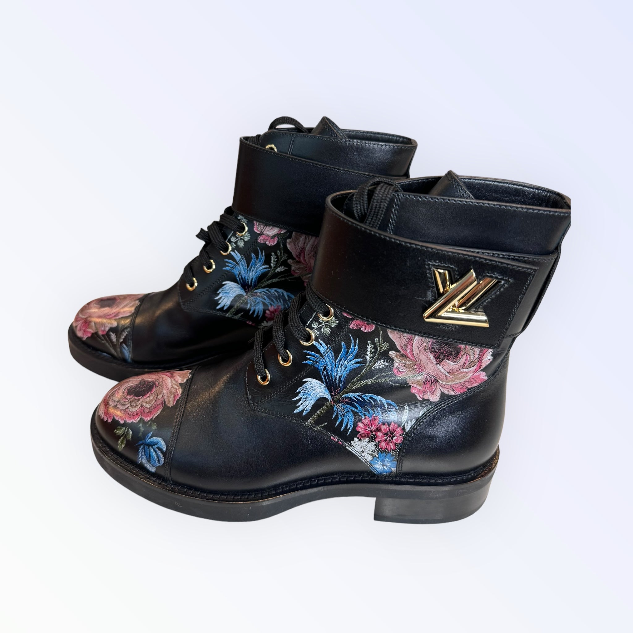 Louis Vuitton Calfskin Wonderland Floral Boots