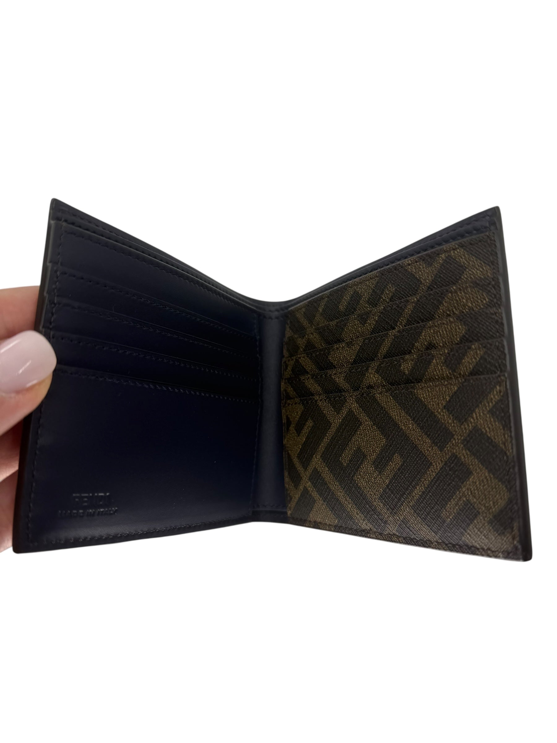 Fendi Squared Bi-fold Leather Wallet