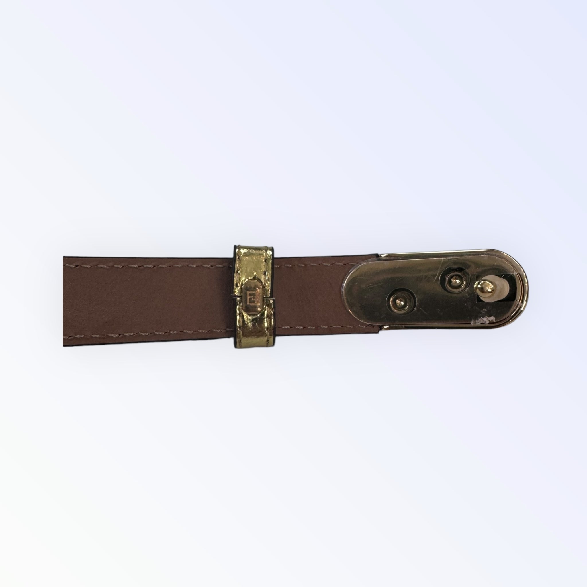 Fendi Logo Gold Foil Belt (80)