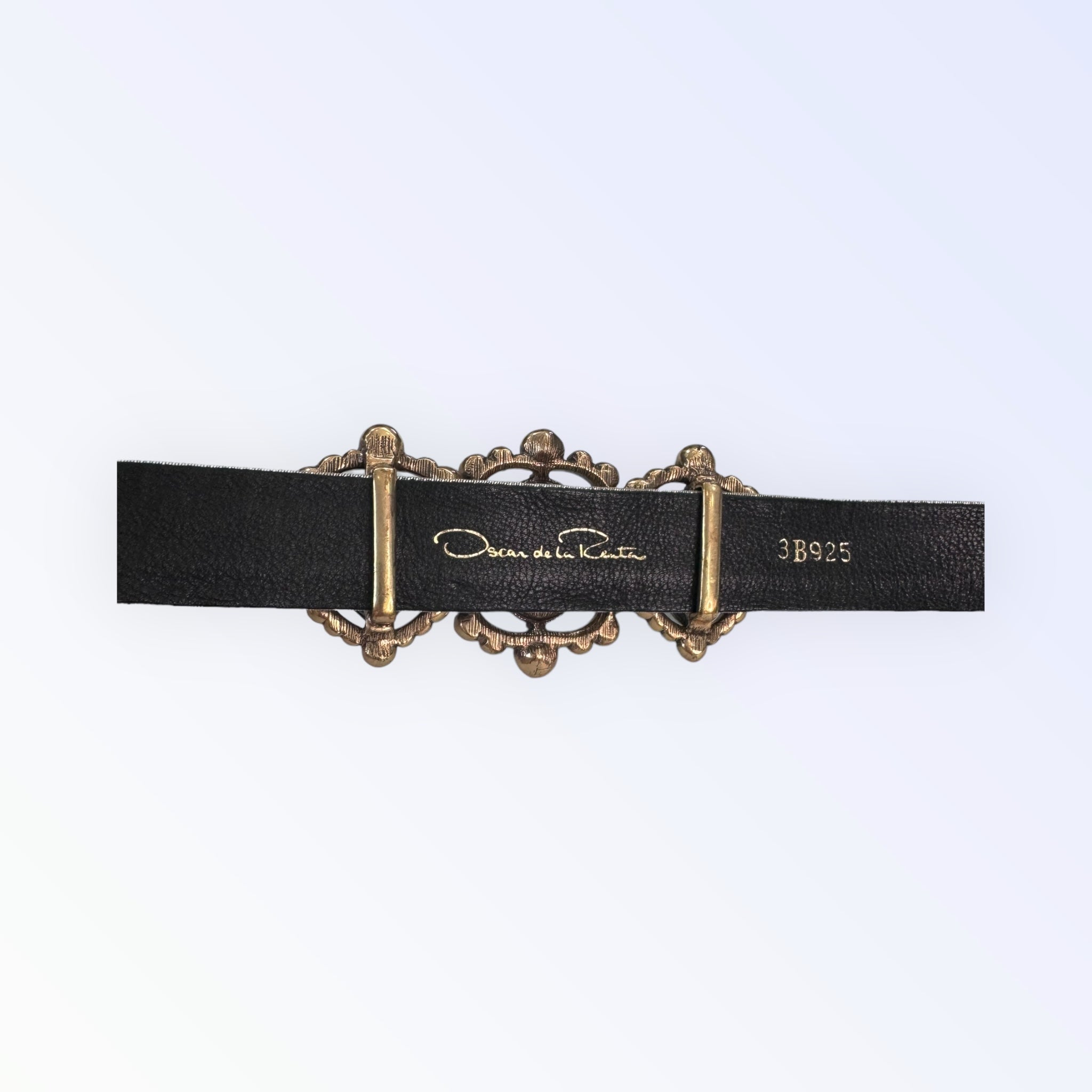 Oscar de la Renta Silk & Leather Charm Belt