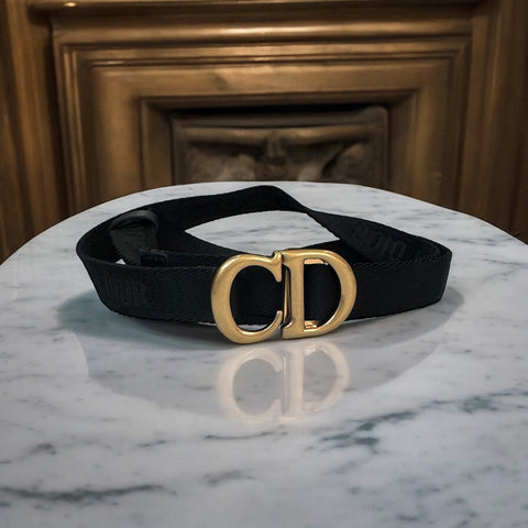 Christian Dior Canvas Jacquard Saddle Belt 80 Christian Dior Canvas Jacquard Saddle Belt (80) | The Little  main image 2