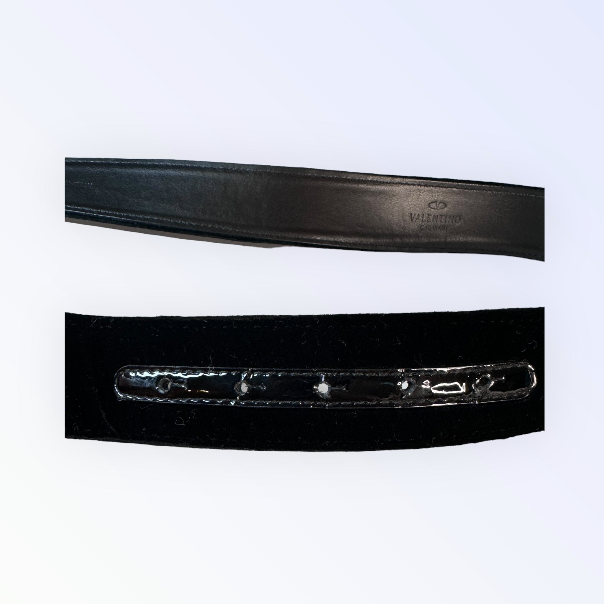 Valentino Velvet Leather Charm Belt (85)