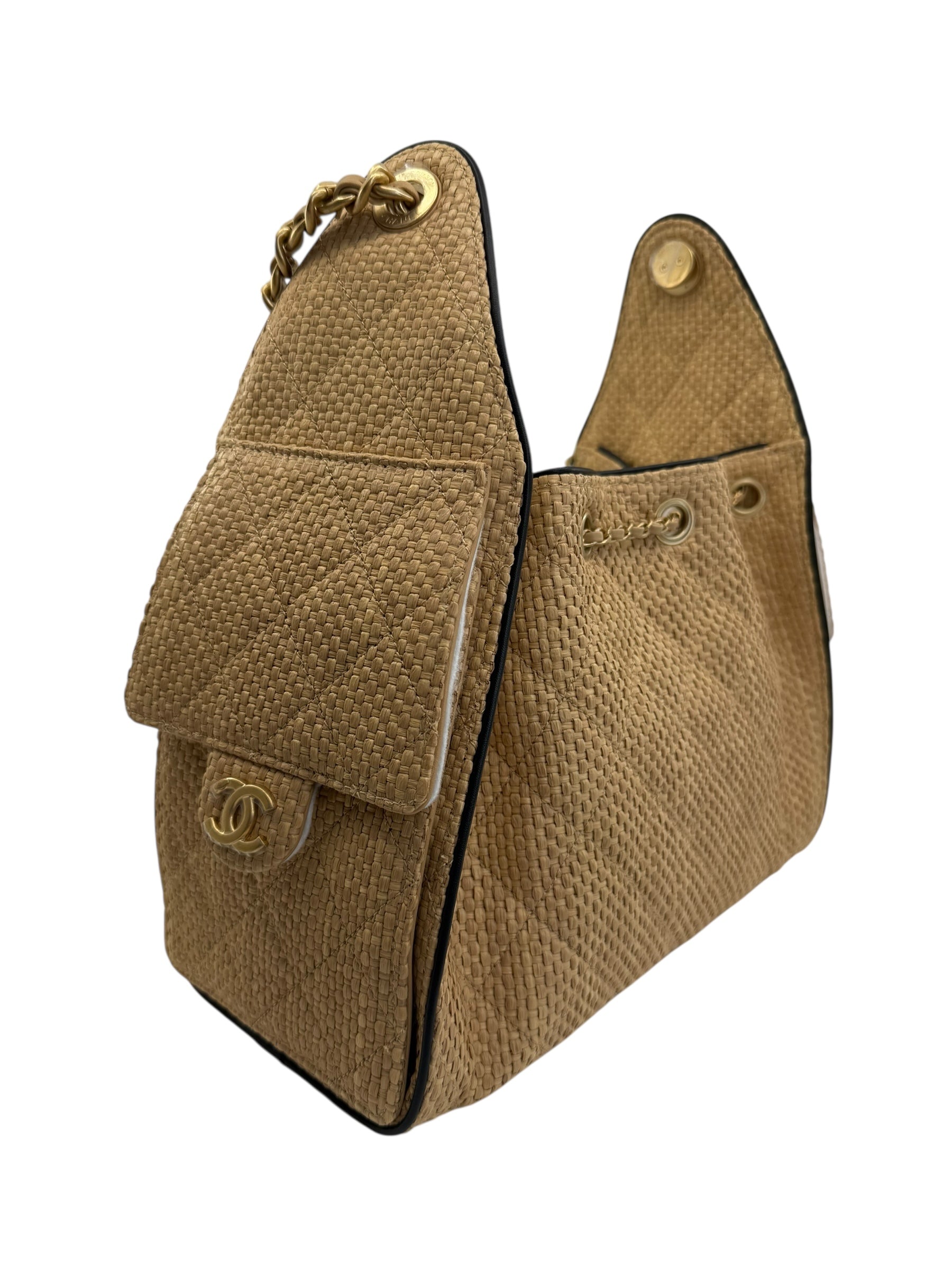 Chanel 25 Small Raffia Hobo