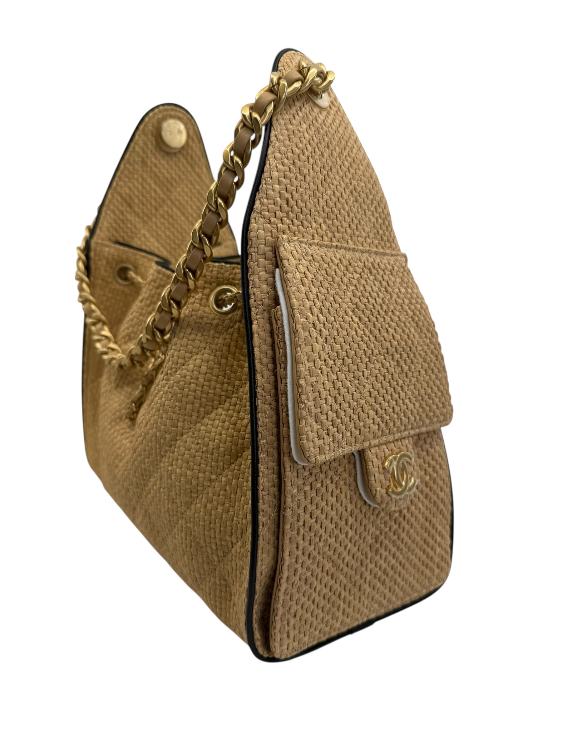 Chanel 25 Small Raffia Hobo