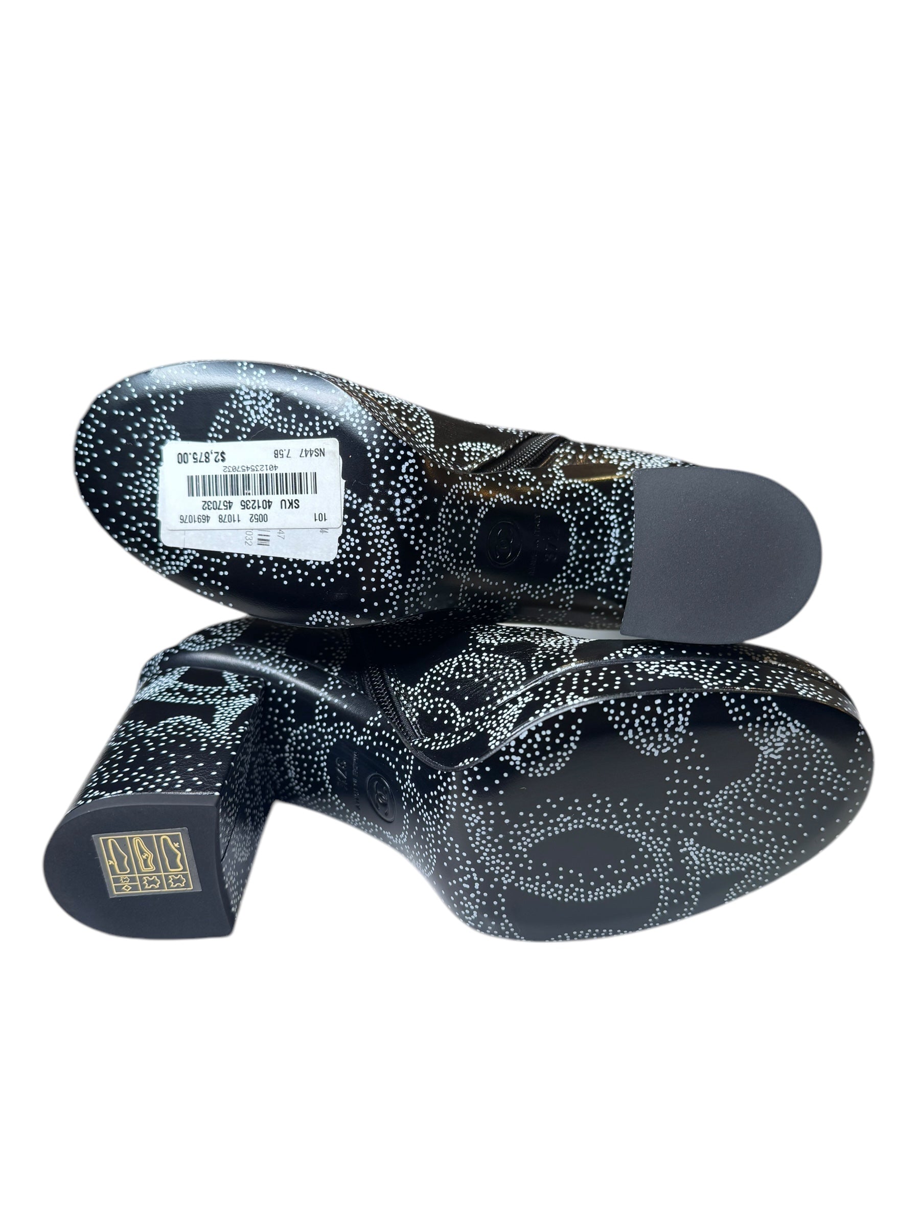 Chanel Calfskin Camellia Printed High Boots 23K (37.5/7.5) | The