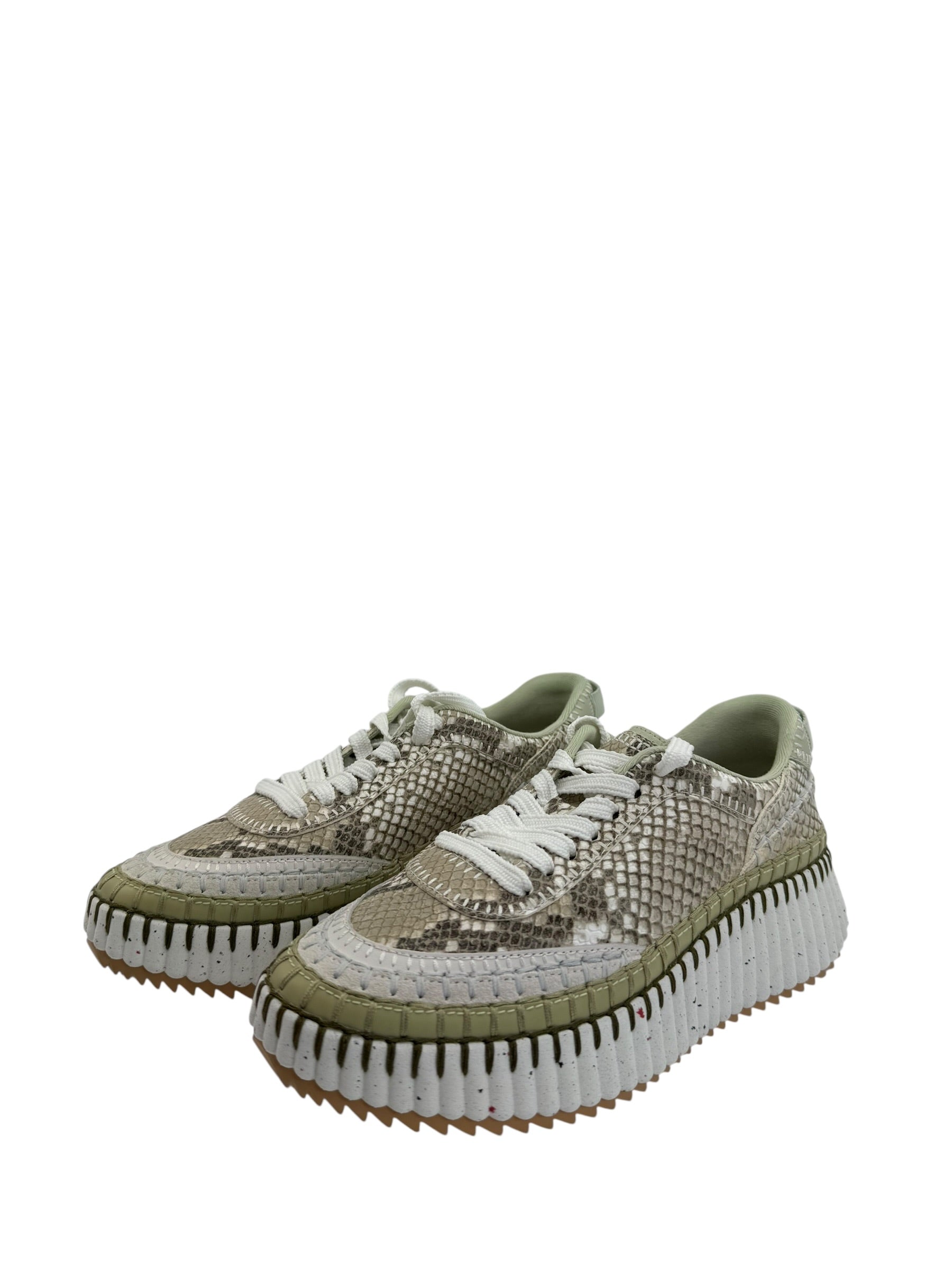 Chloe Nama Python Print Leather Sneakers (37/7)