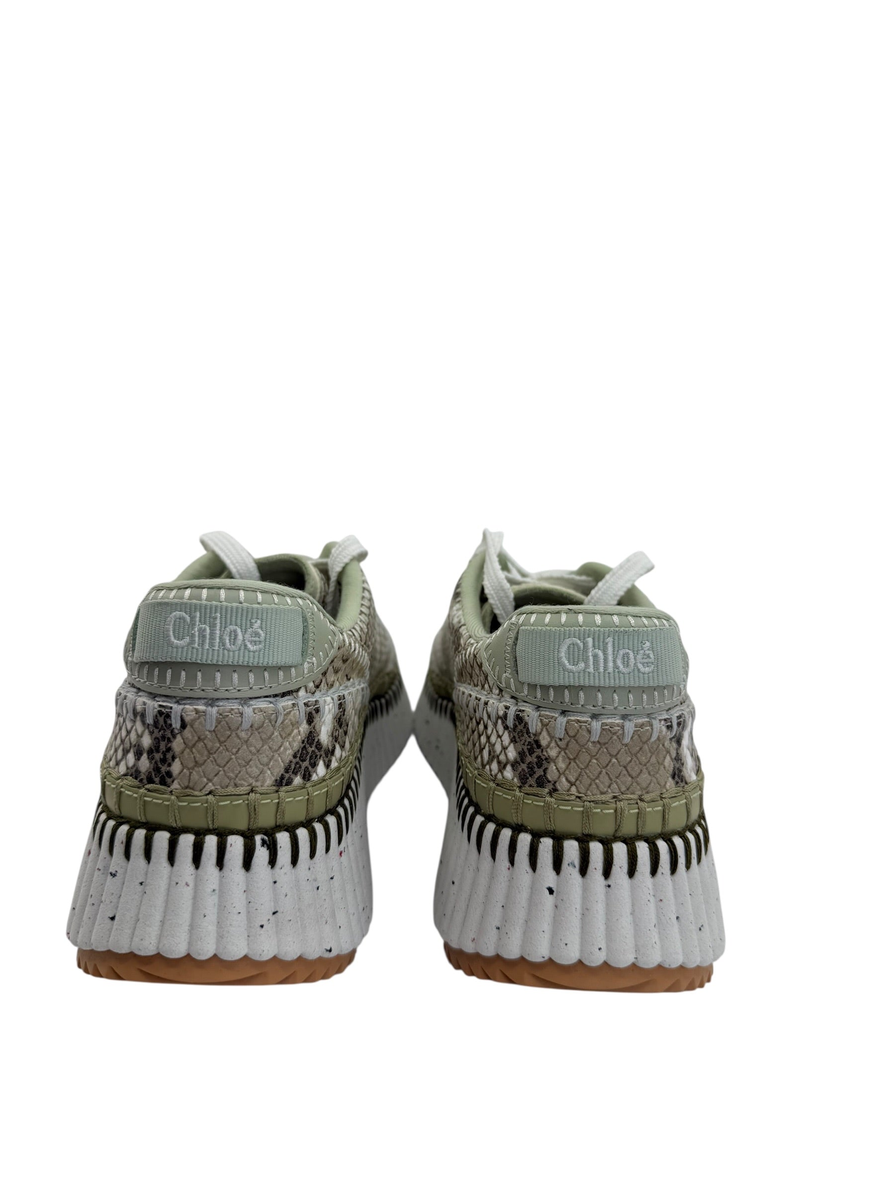 Chloe Nama Python Print Leather Sneakers (37/7)