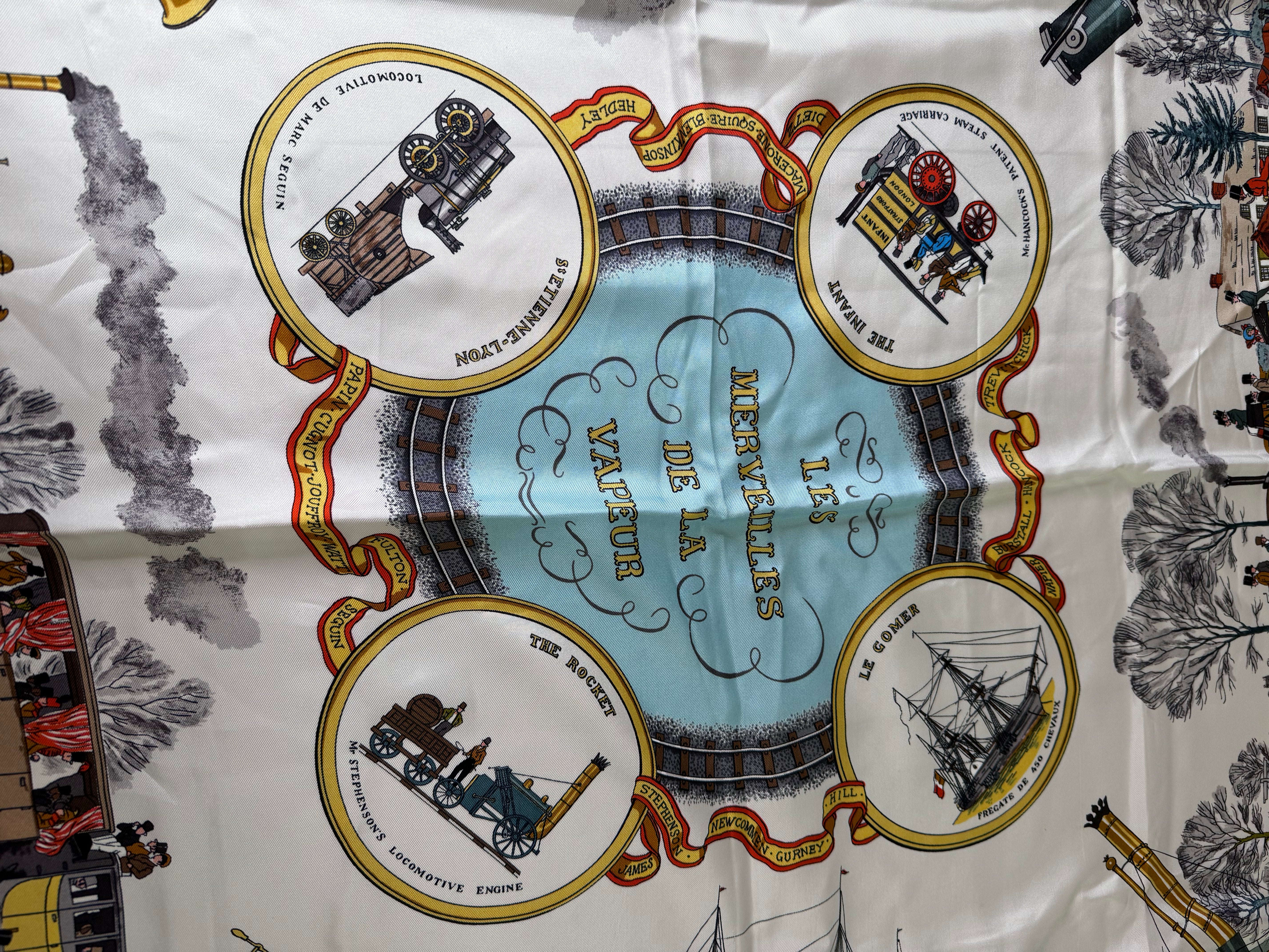 Hermes Les Merveilles De La Vapeur Scarf By Philippe Ledoux 90cm Limited Edition