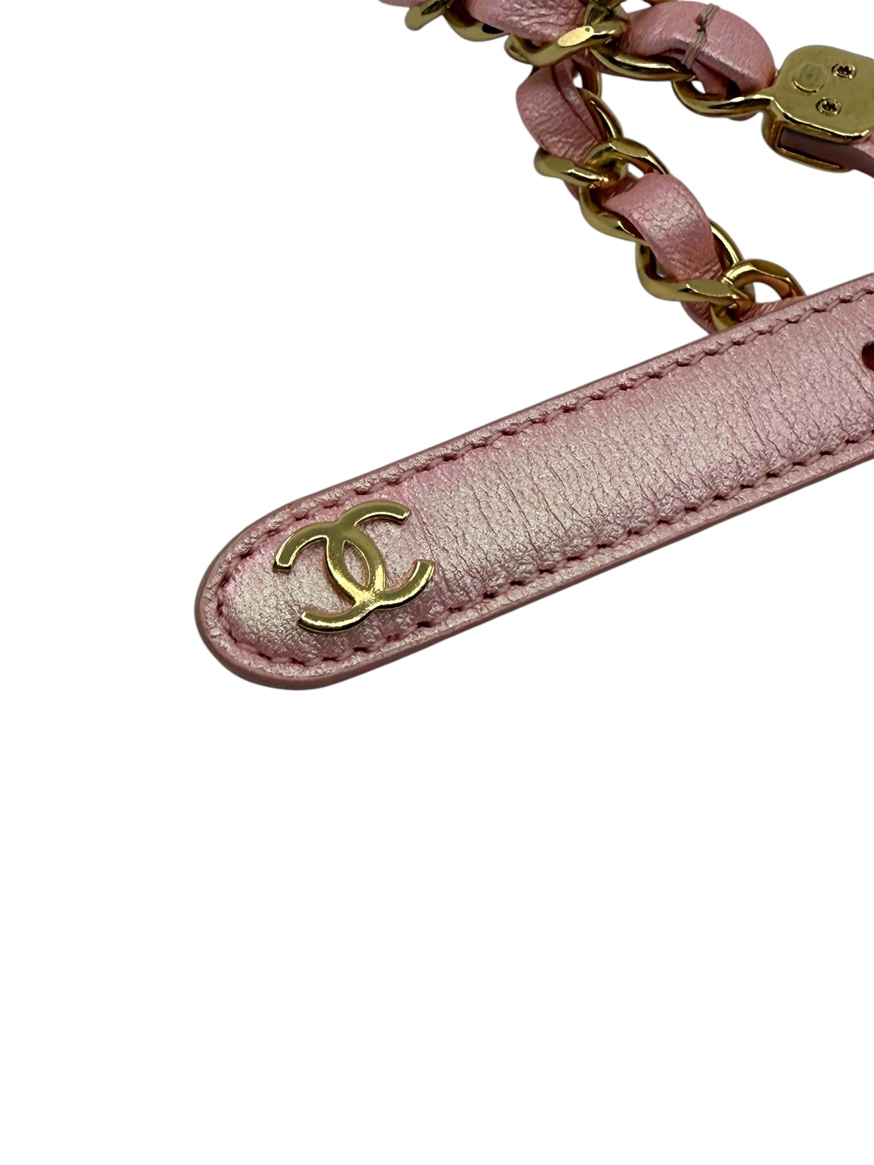 Chanel Iridescent Pink Pearl Belt (M/95)