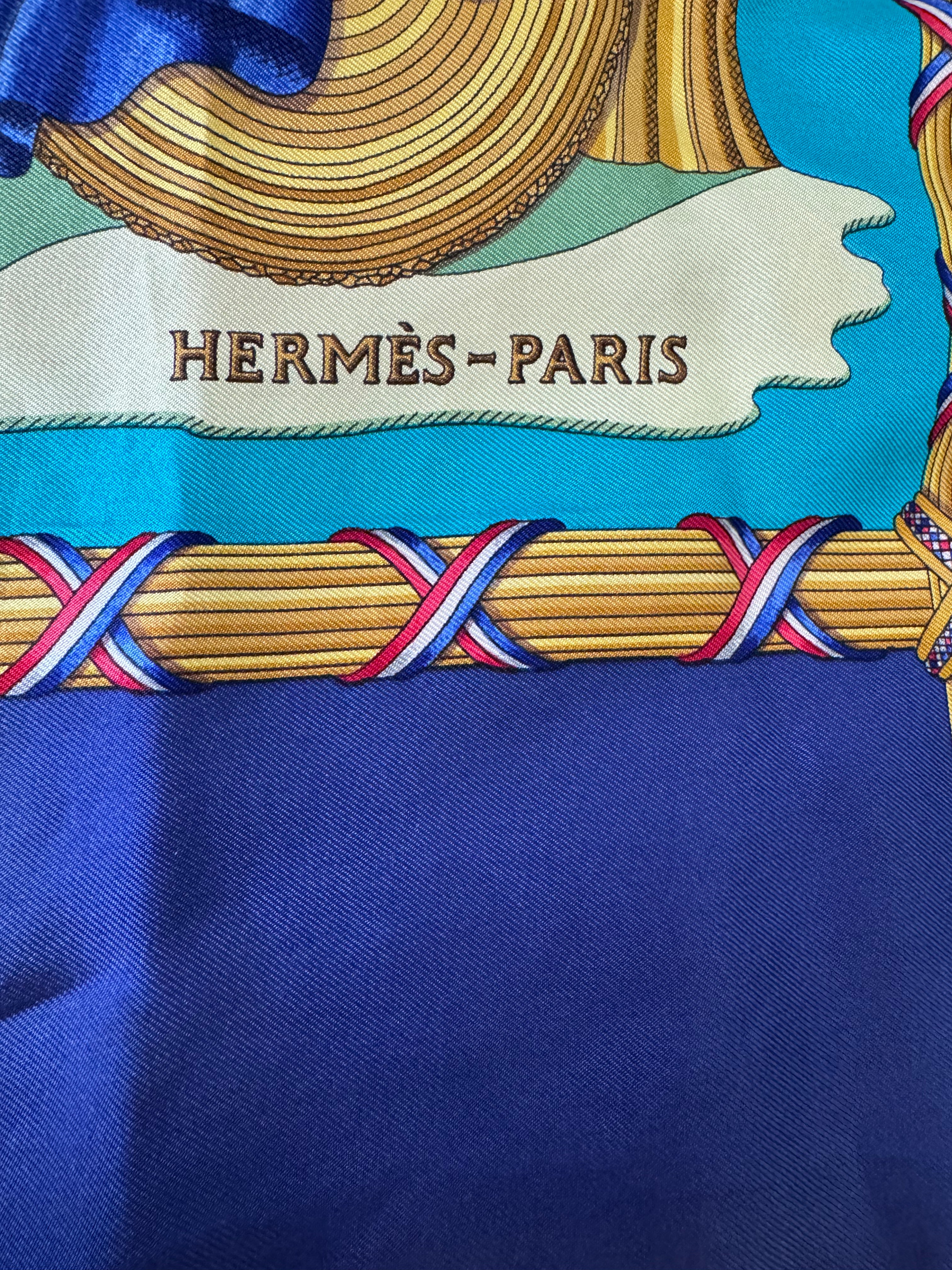 Hermes Liberte Egalite Fratenite Replique Francaise 1789 Silk Scarf