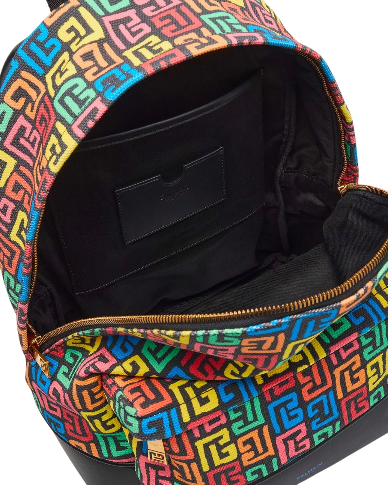 balmain leather and canvas backpack Balmain Labyrinth Canvas Backpack