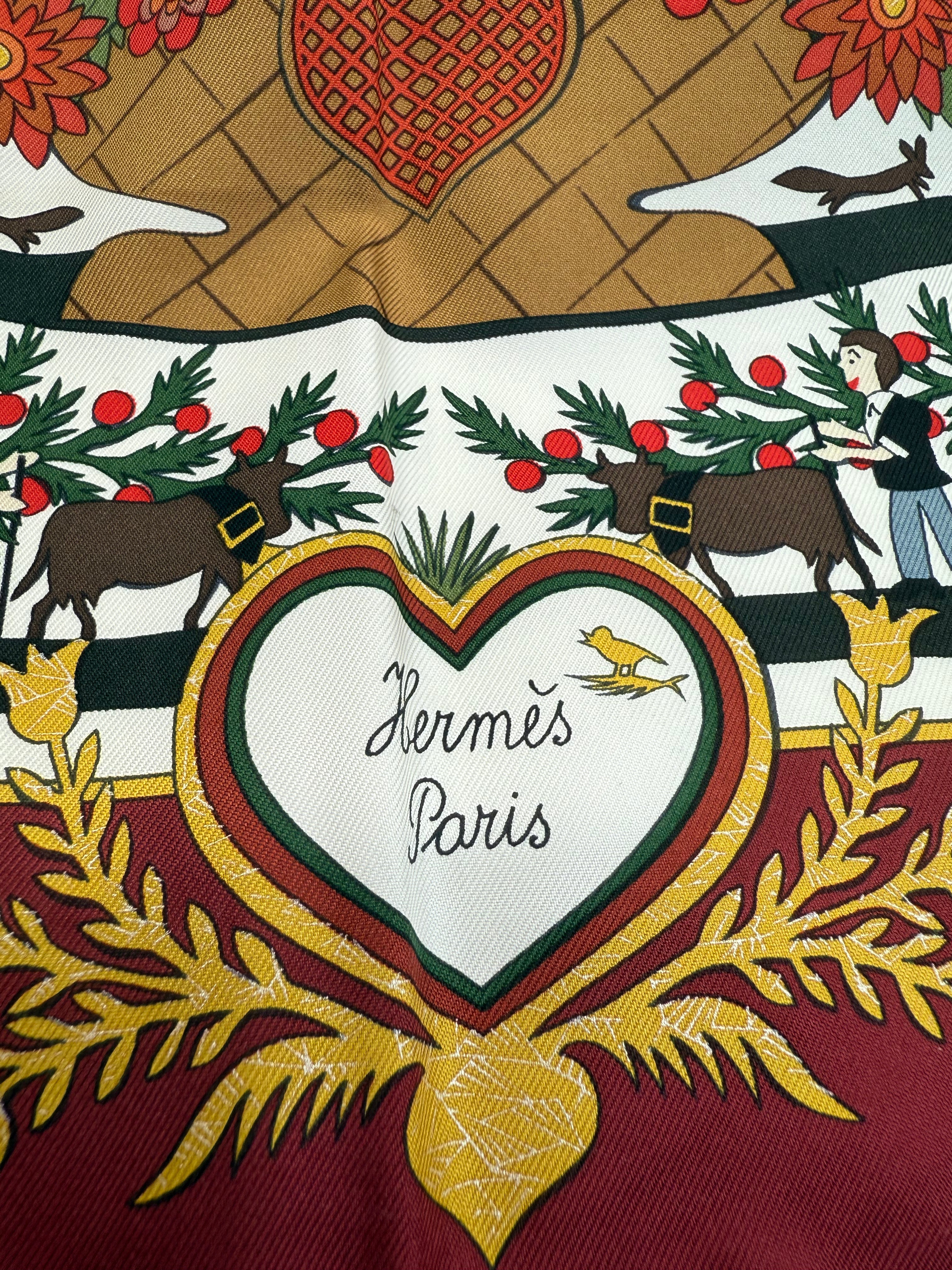 Hermes Decoupages Silk Scarf