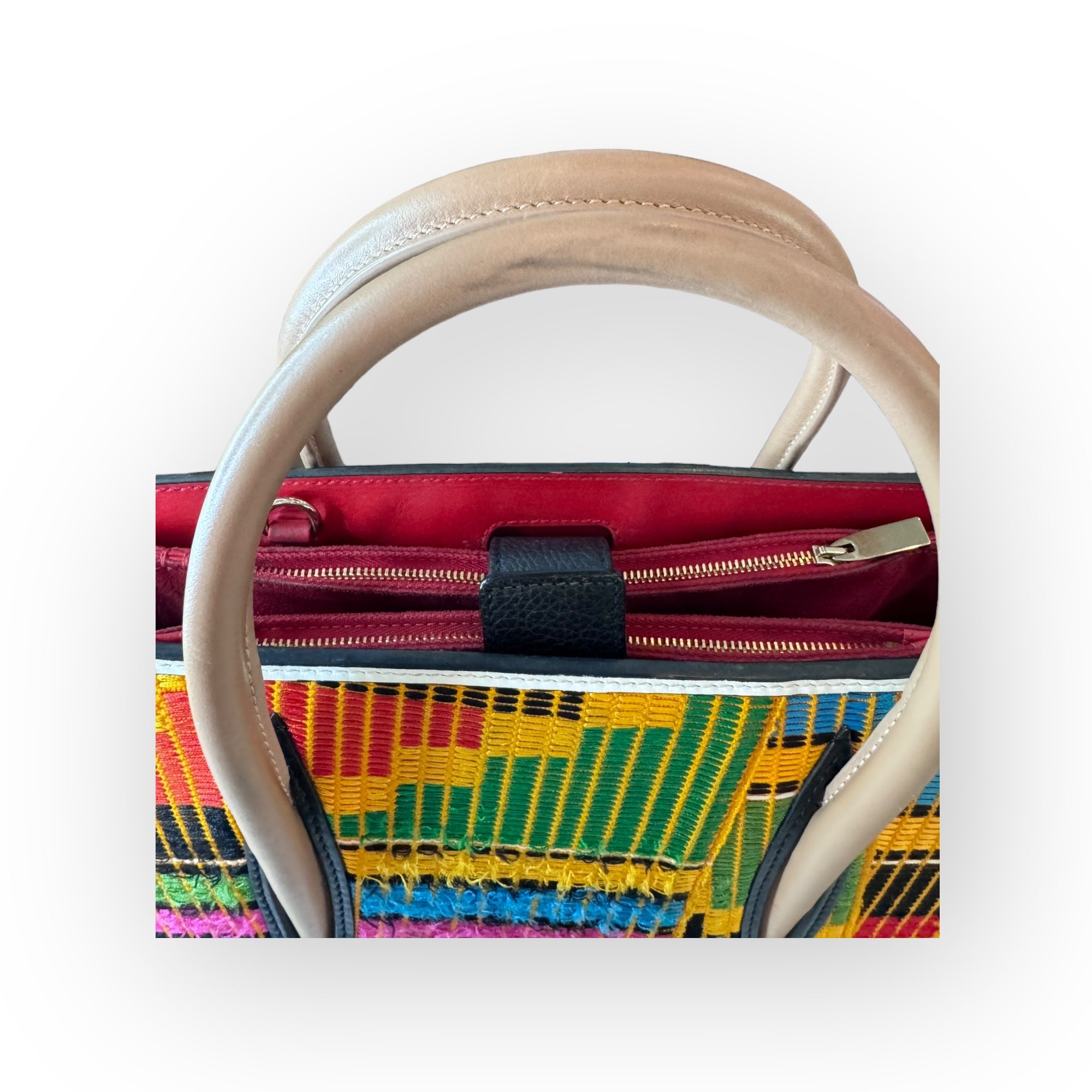 Christian Louboutin Paloma Africube Leather Textile Tote