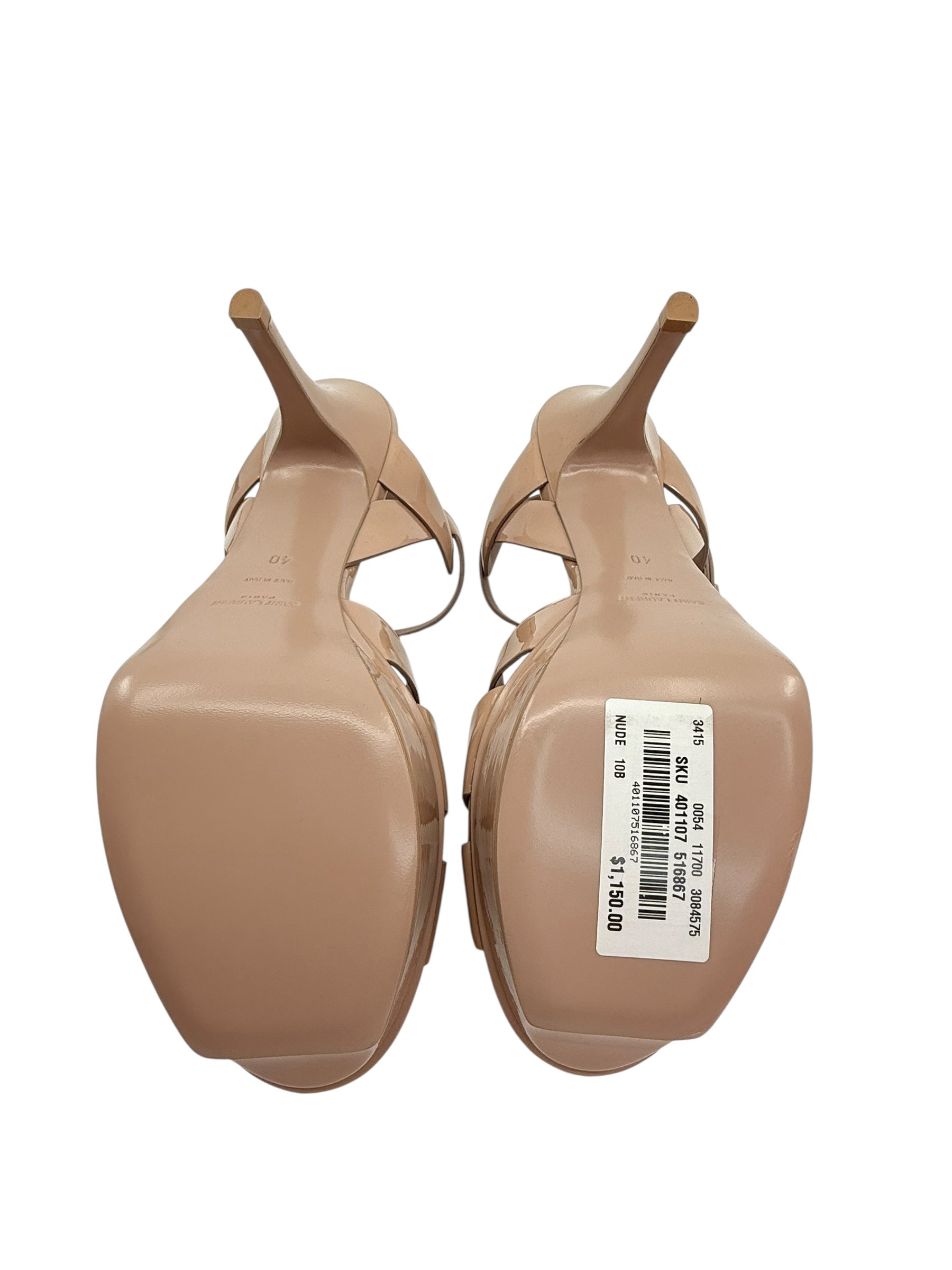 Saint Laurent Vitello Vernice Patent Heels (40/10)