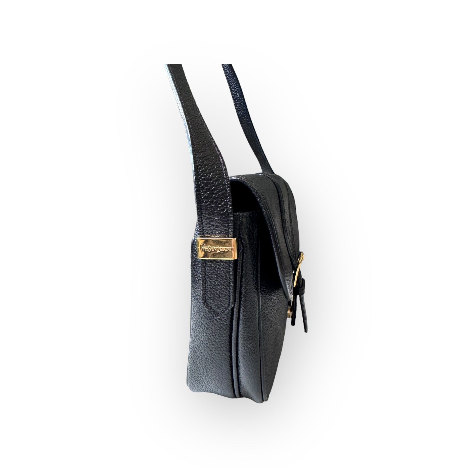 YSL Logo Leather Shoulder Bag