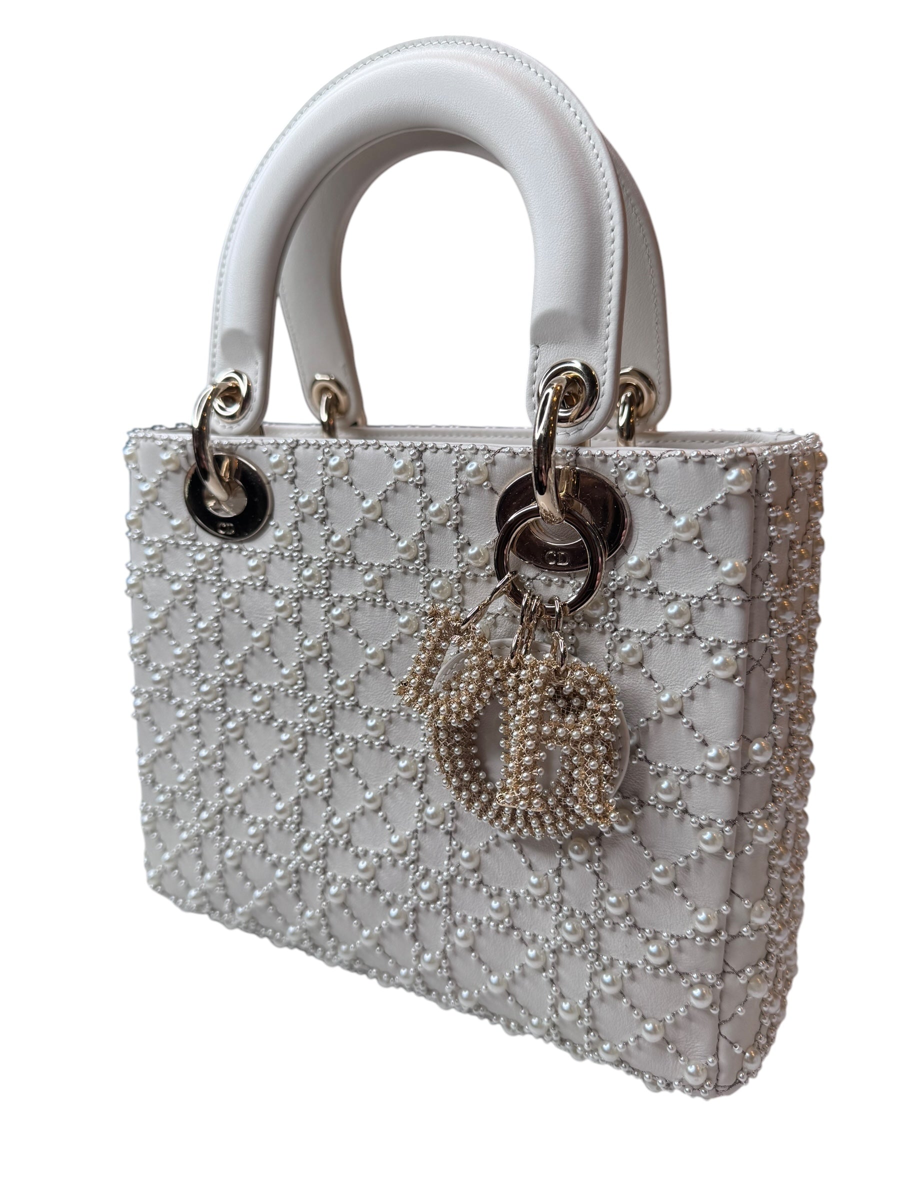 Dior Small Lady Dior Pearl Embossed Bag