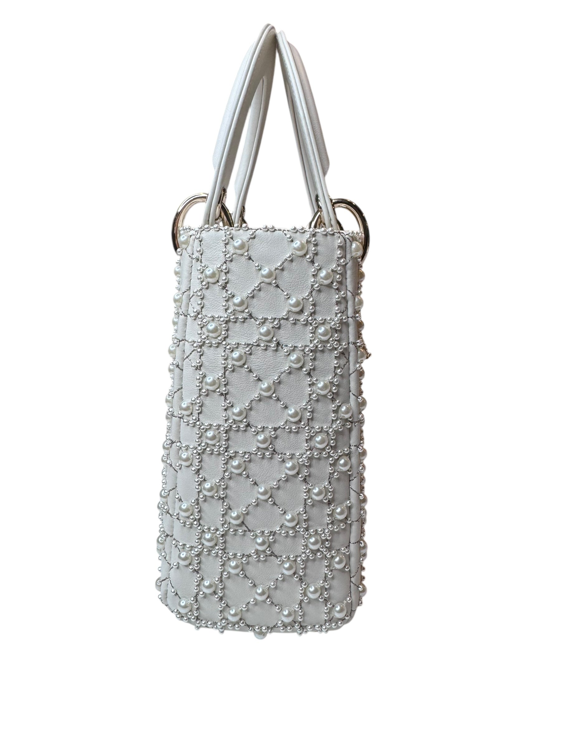 Dior Small Lady Dior Pearl Embossed Bag