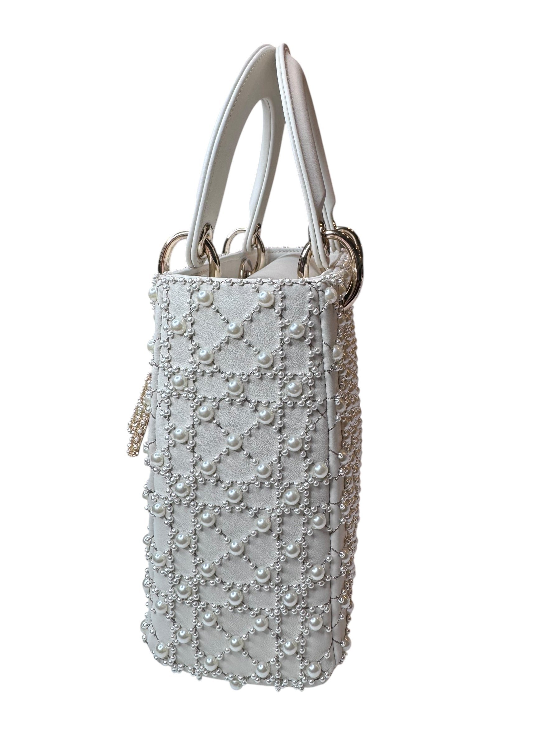 Dior Small Lady Dior Pearl Embossed Bag