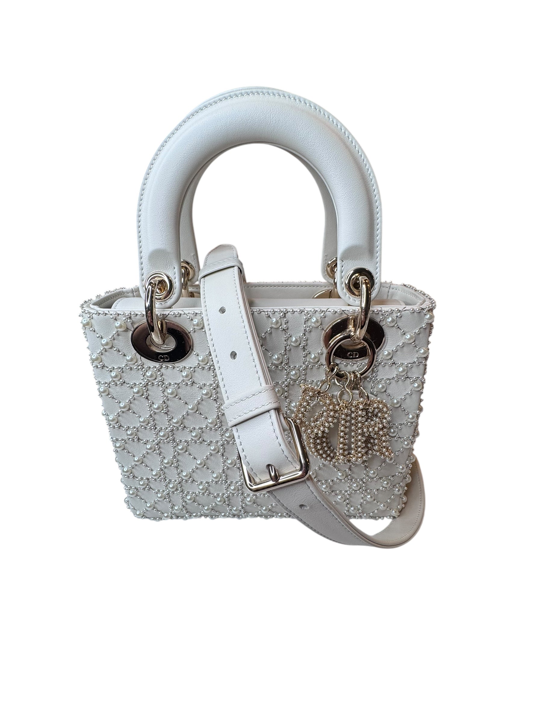 Dior Small Lady Dior Pearl Embossed Bag