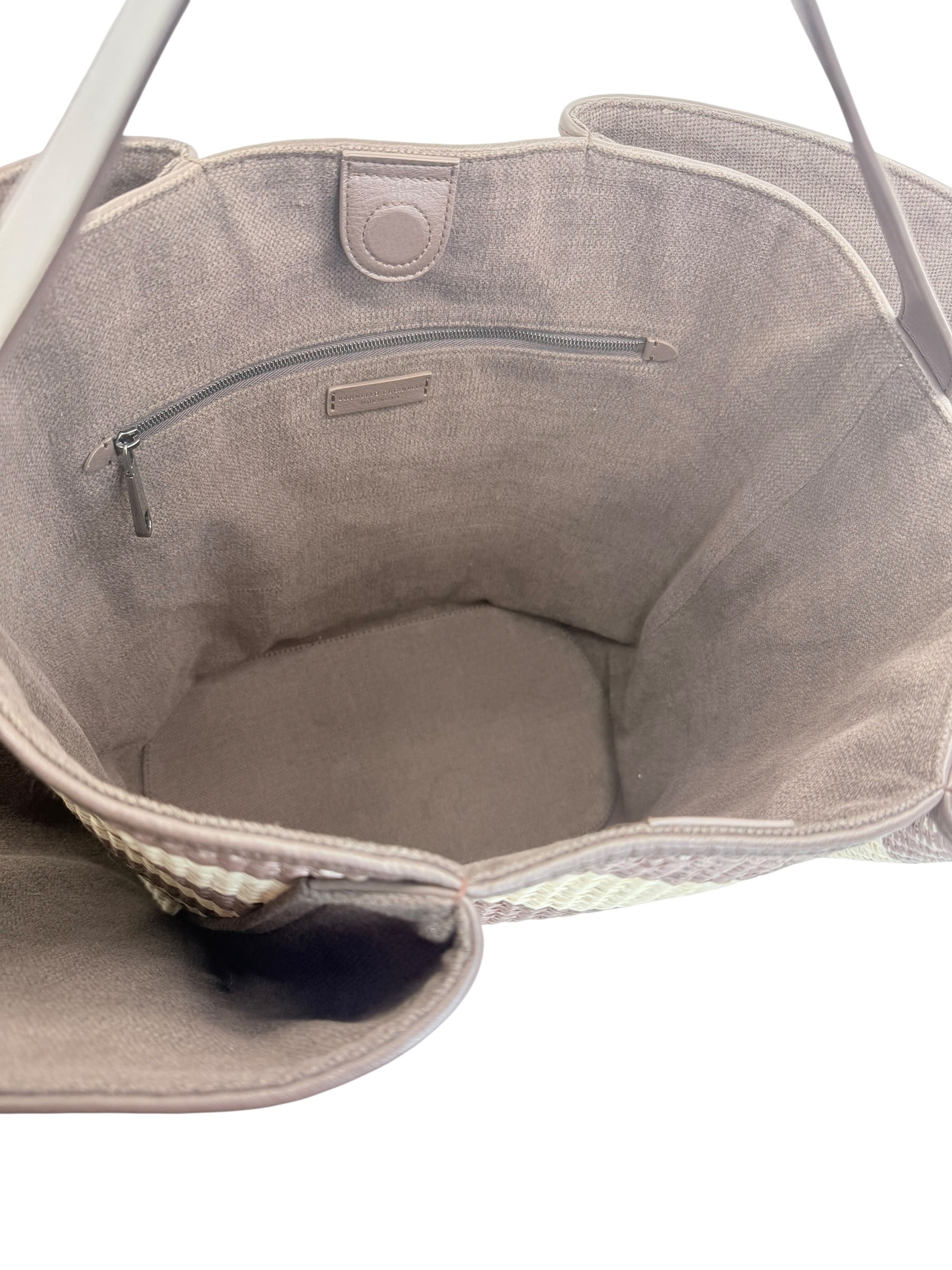 Brunello Cucinelli Marine Bicolor Raffia Tote