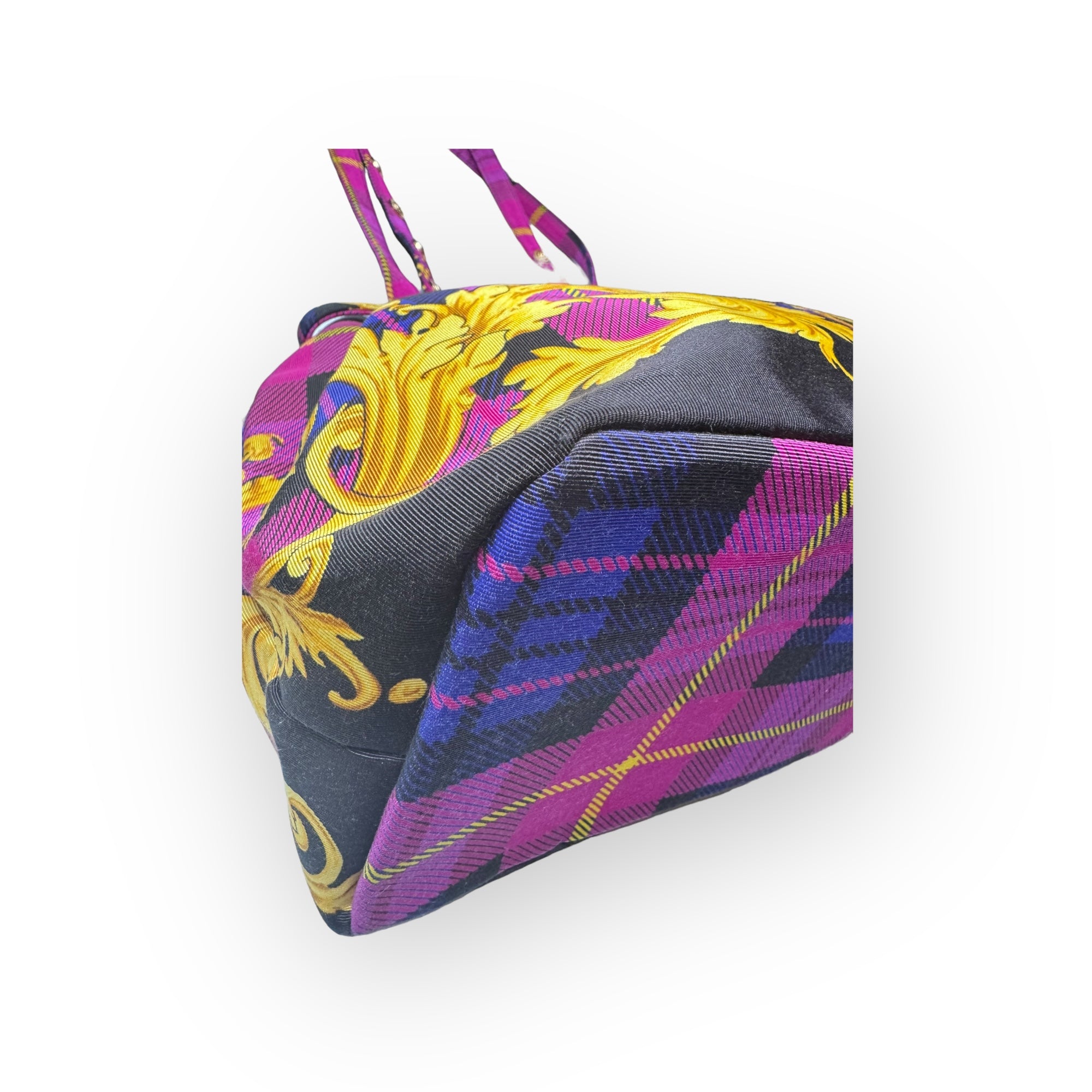 Versace Plaid Baroque Tote Bag