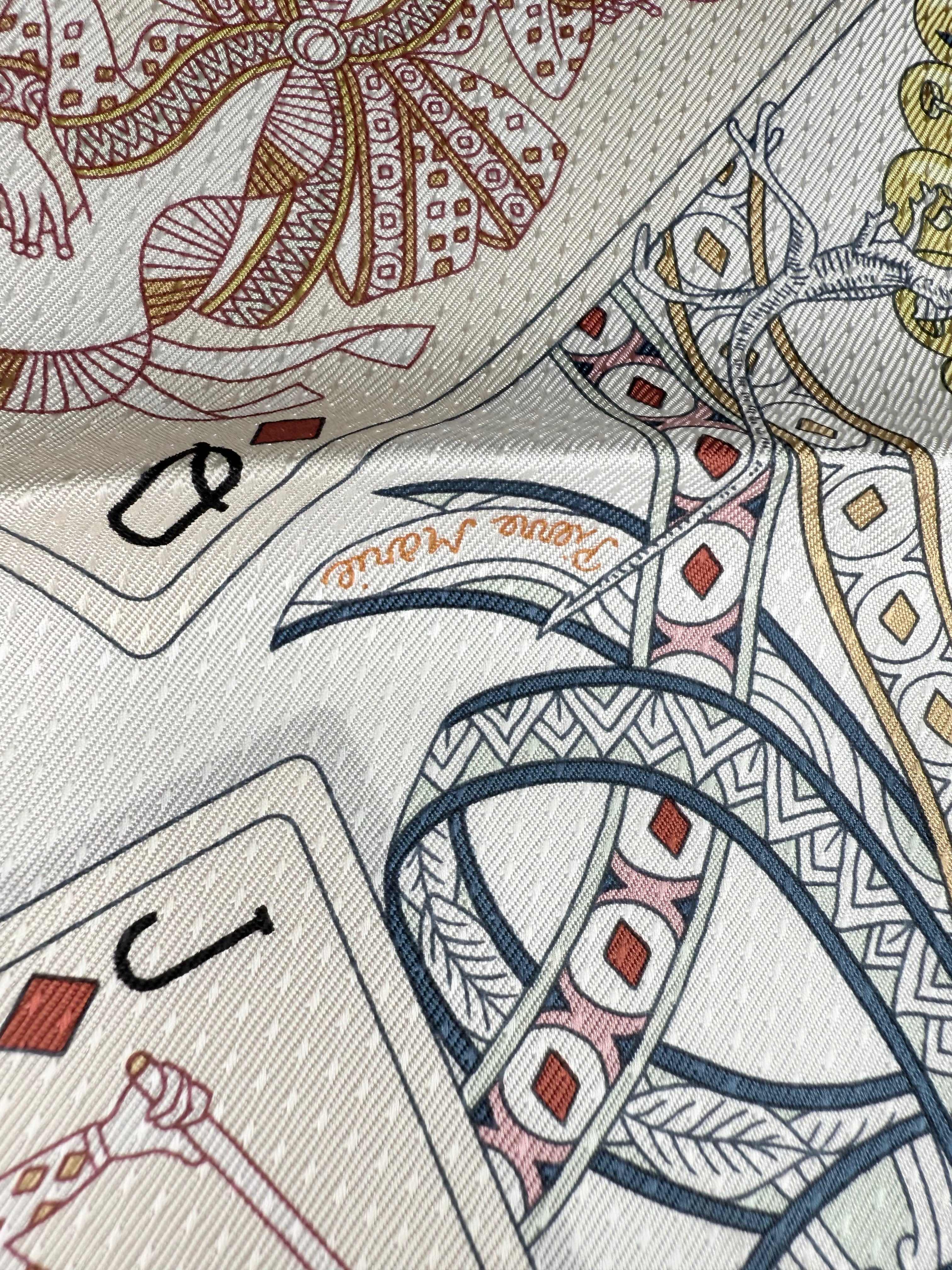 Hermes Carre 70 Dame de Coeur Silk Scarf