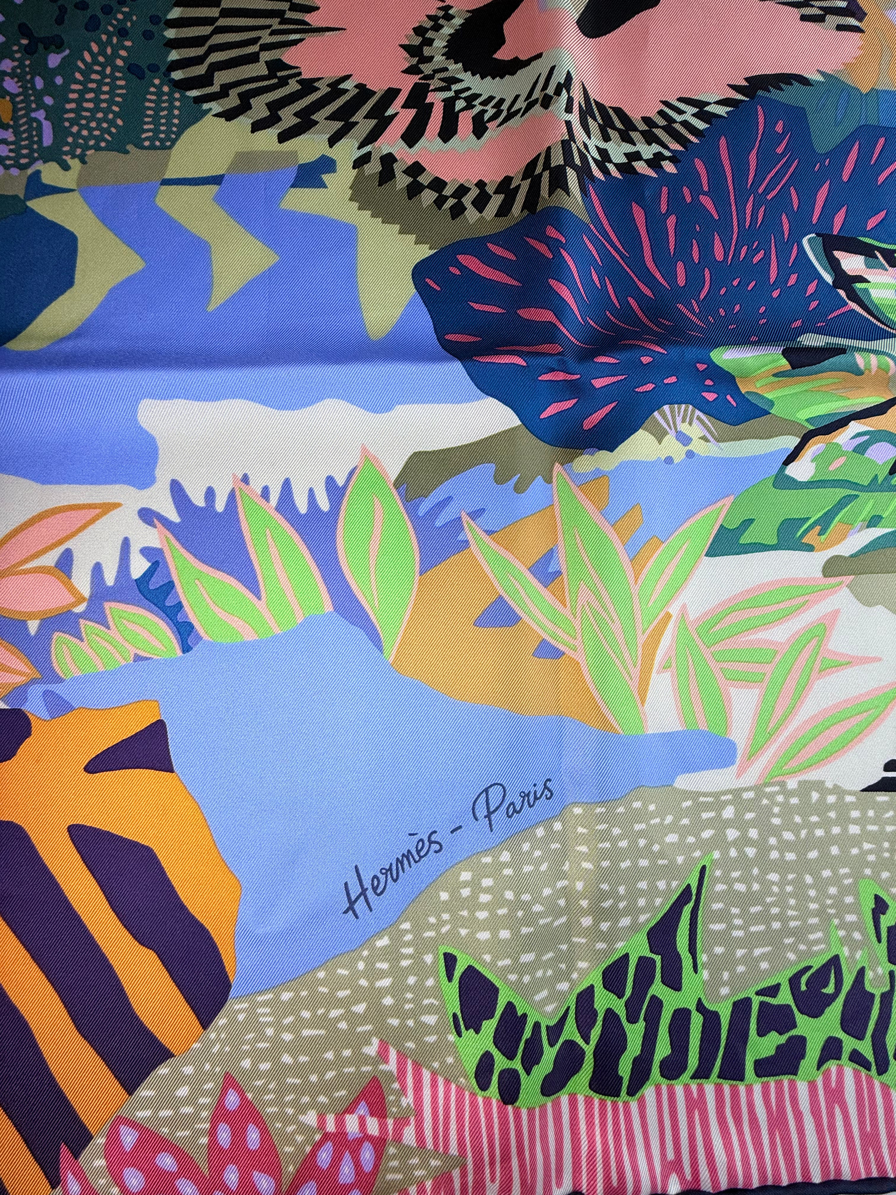 Hermes Calle 90 En Liberte! Silk Scarf