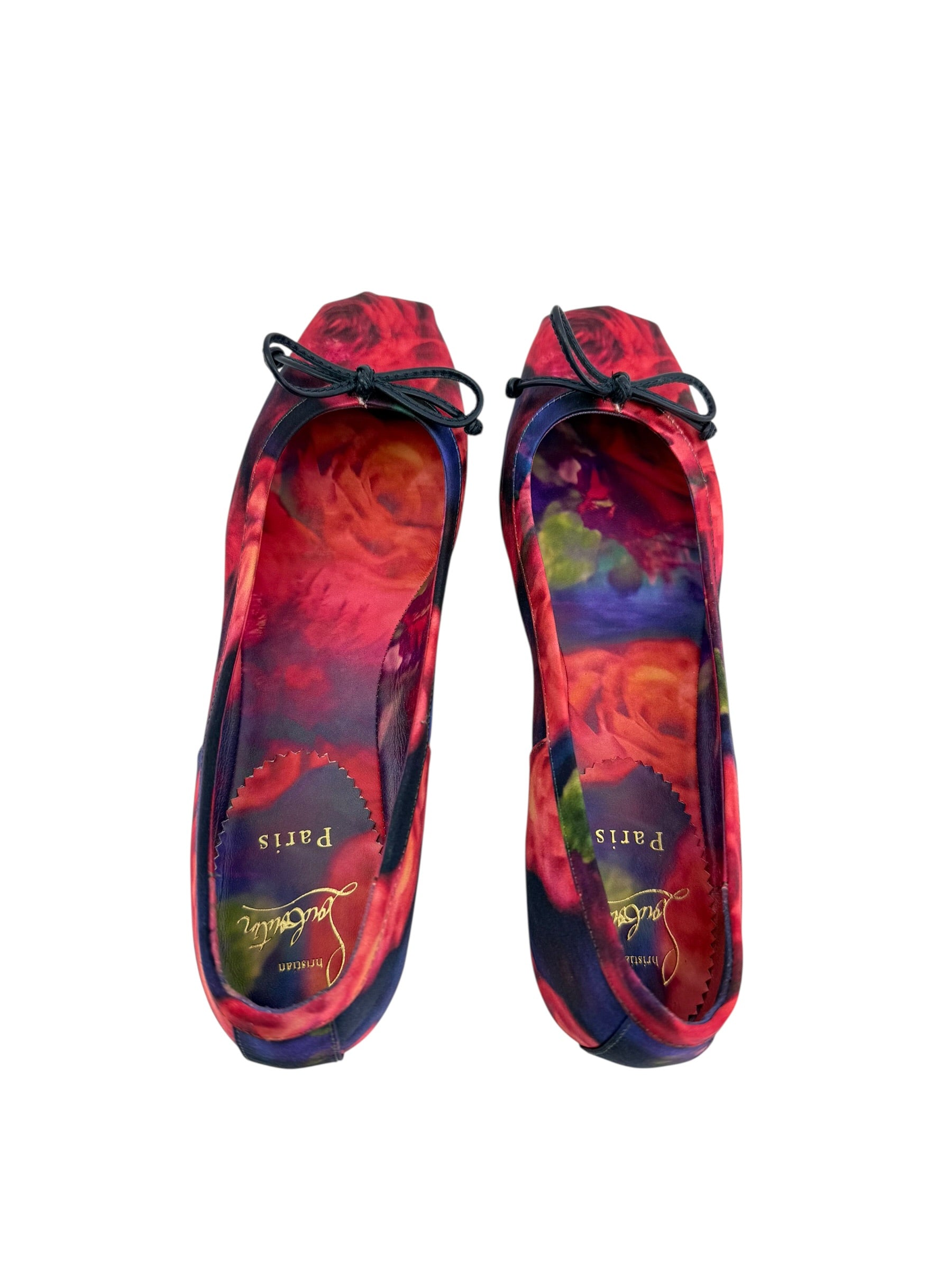 Christian Louboutin Mamadrague Satin Roses Flats (36/6)