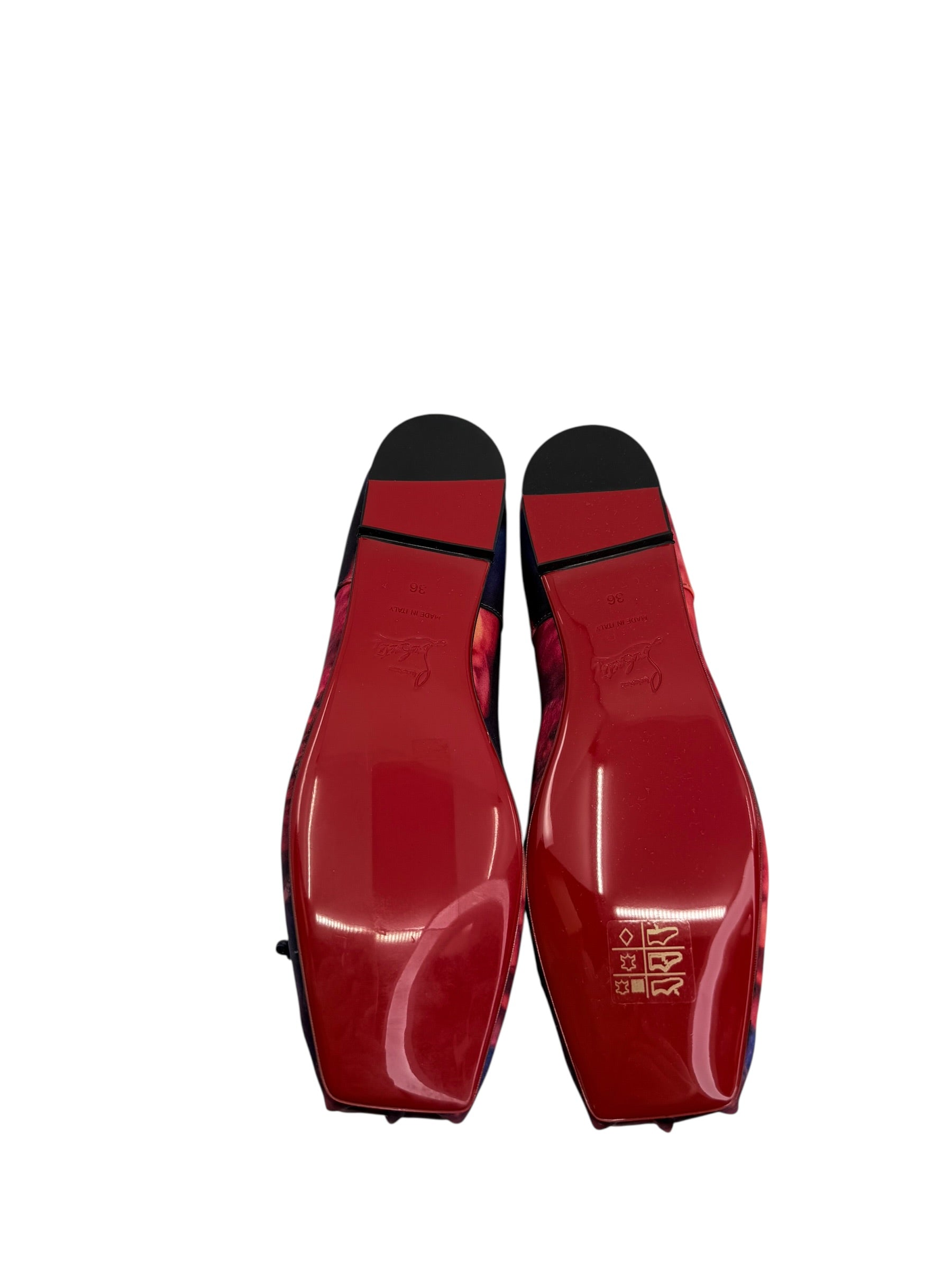 Christian Louboutin Mamadrague Satin Roses Flats (36/6)