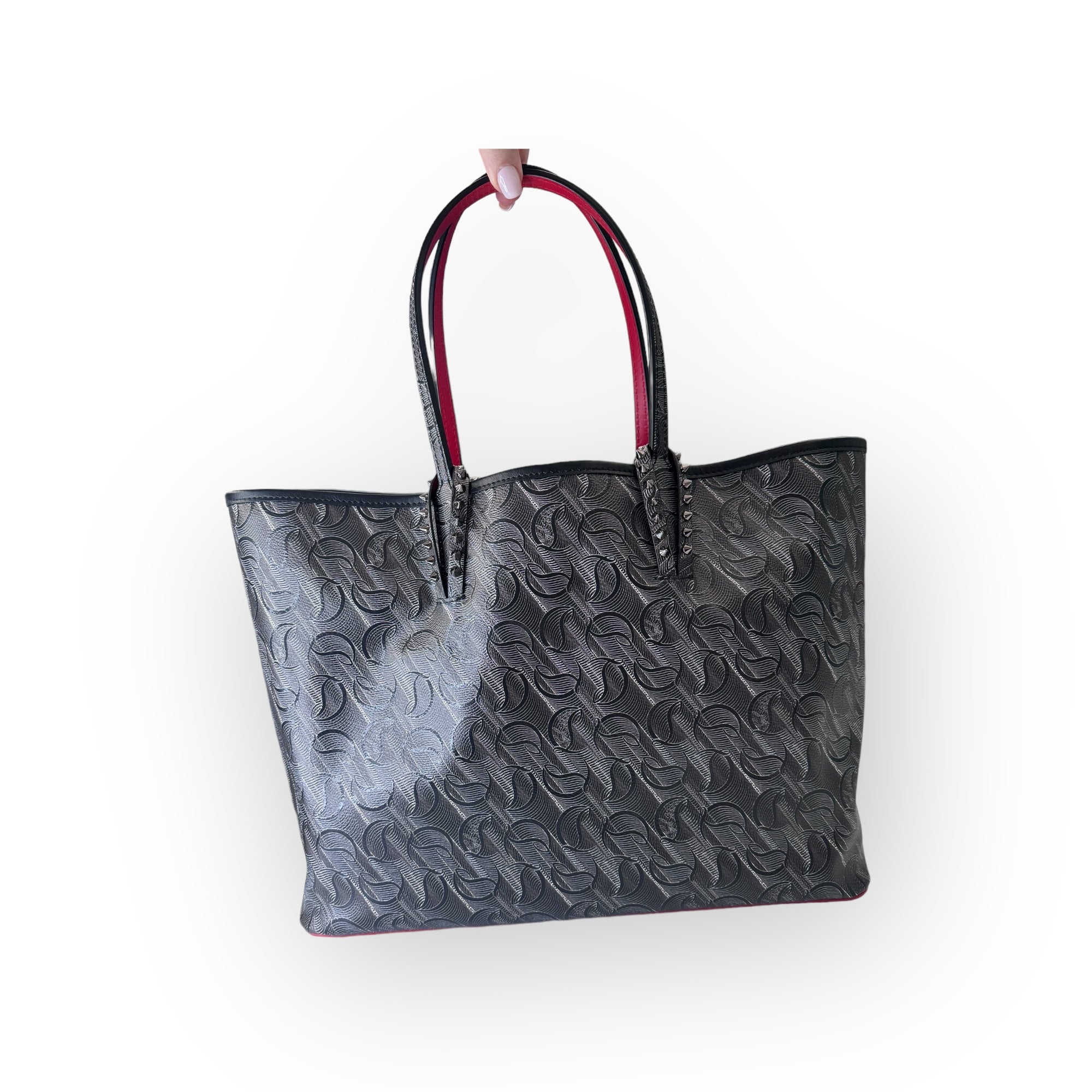 Christian Louboutin Cabata Leather Toile Tote & Pouch