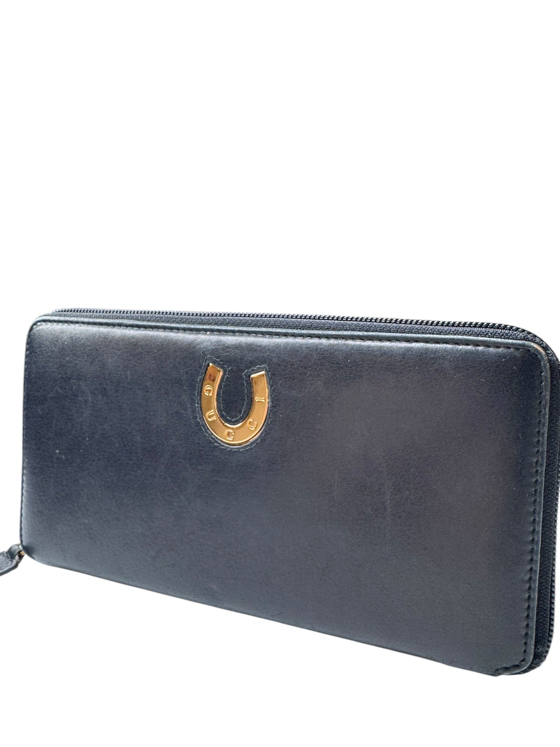 Gucci Horsebit Leather Long Zippered Wallet