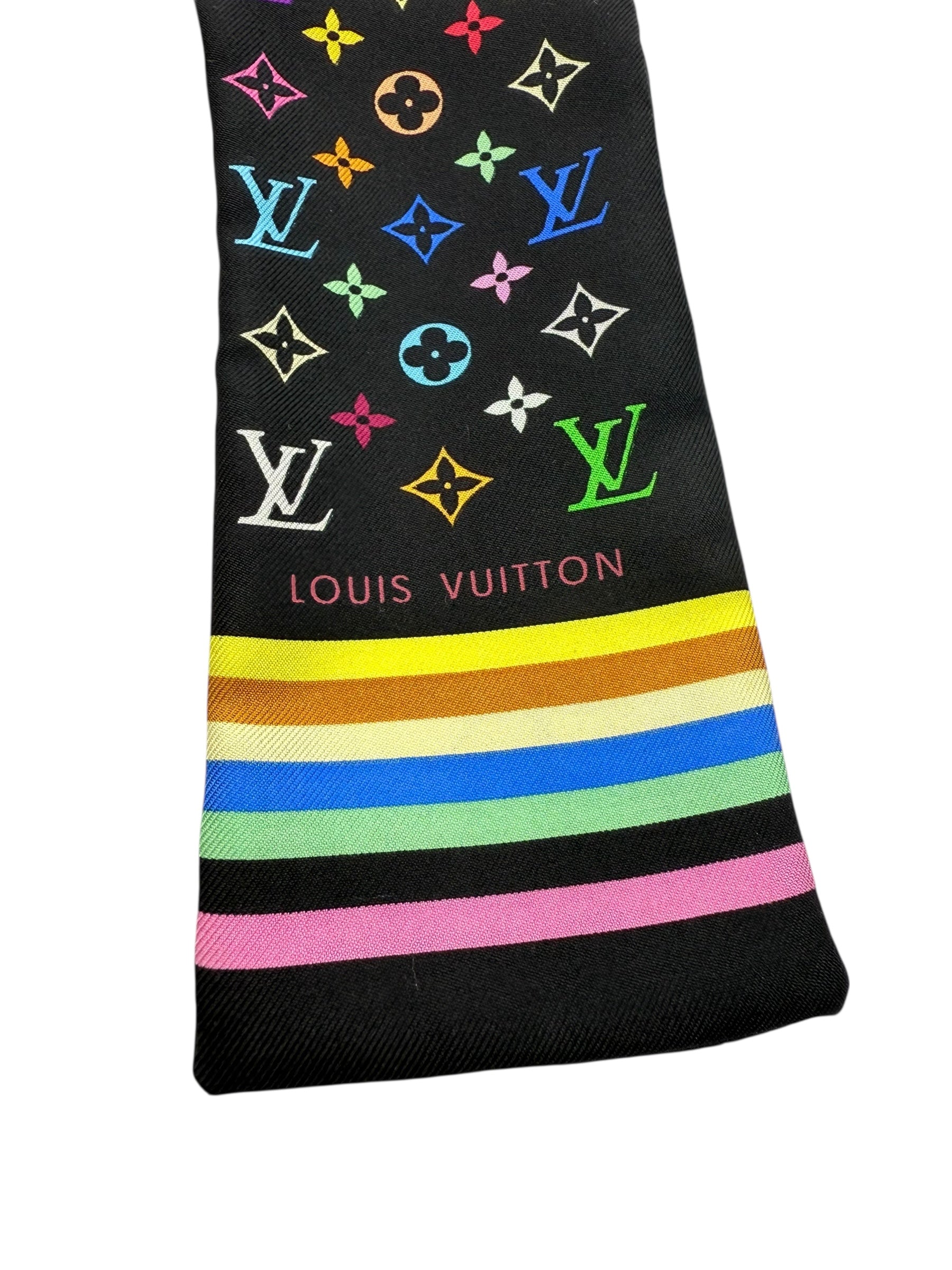 Louis Vuitton Silk Monogram Multicolor Bandeau Scarf