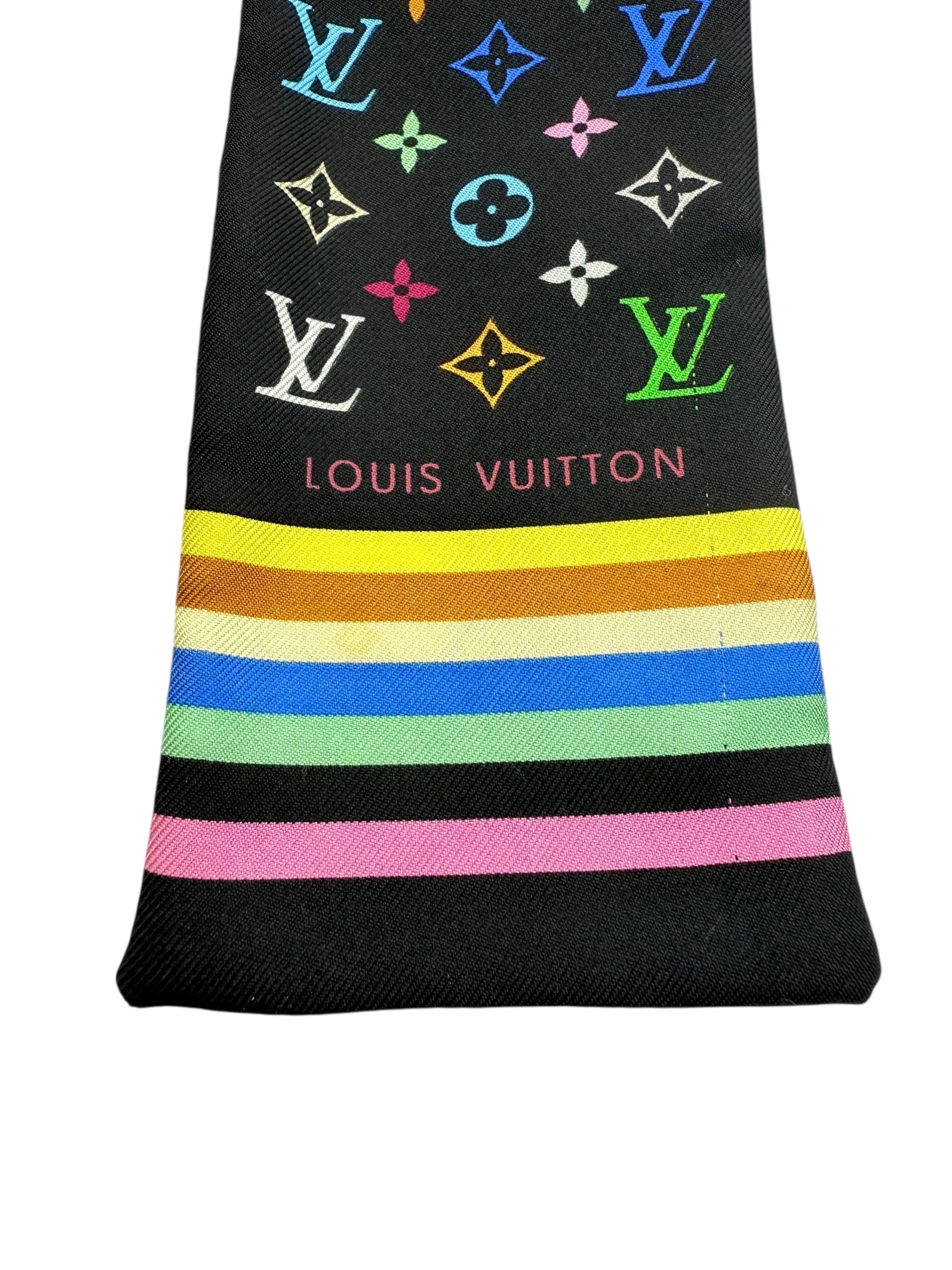 Louis Vuitton Silk Monogram Multicolor Bandeau Scarf