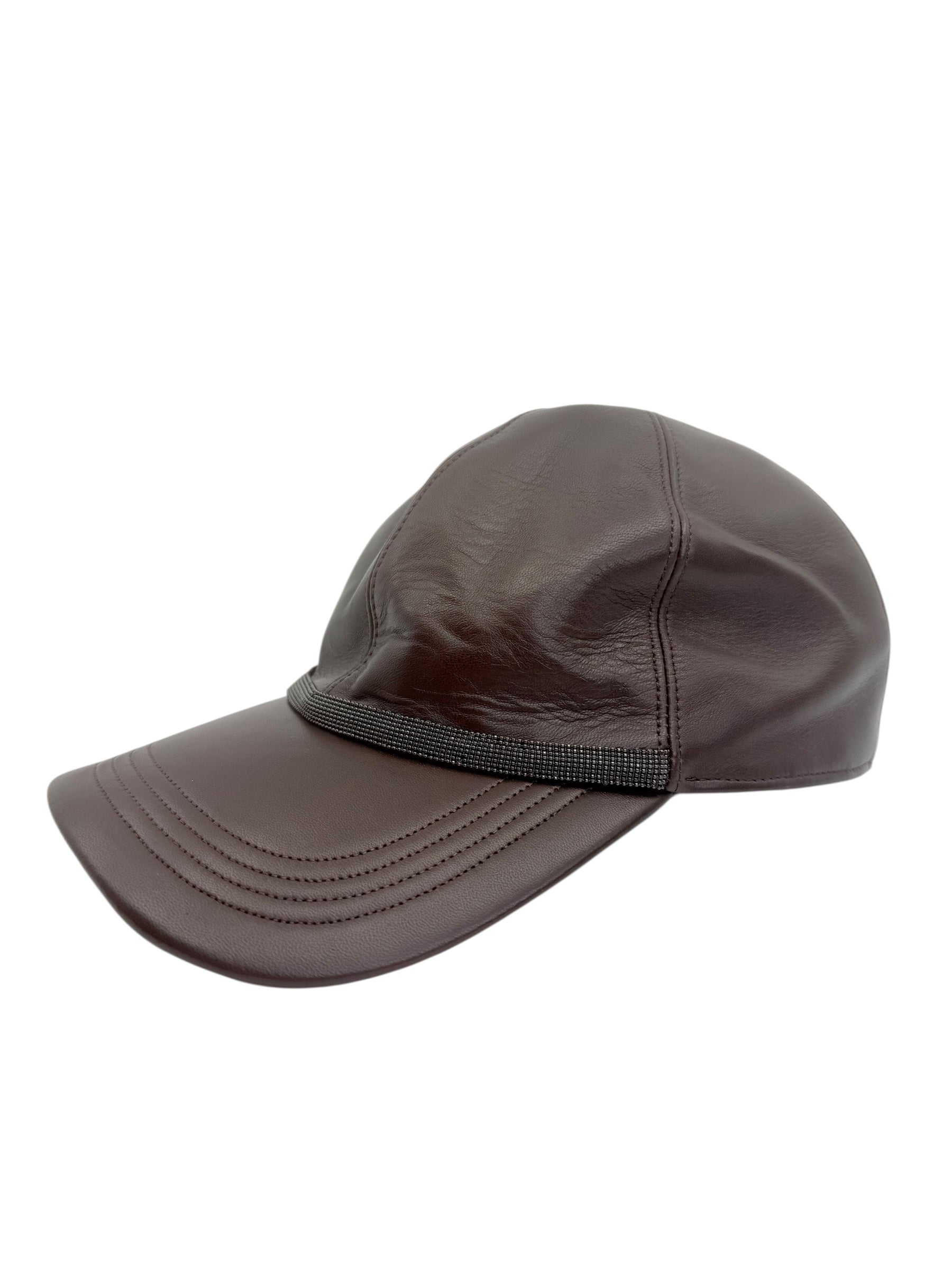 Brunello Cucinelli Leather Baseball Cap (M)