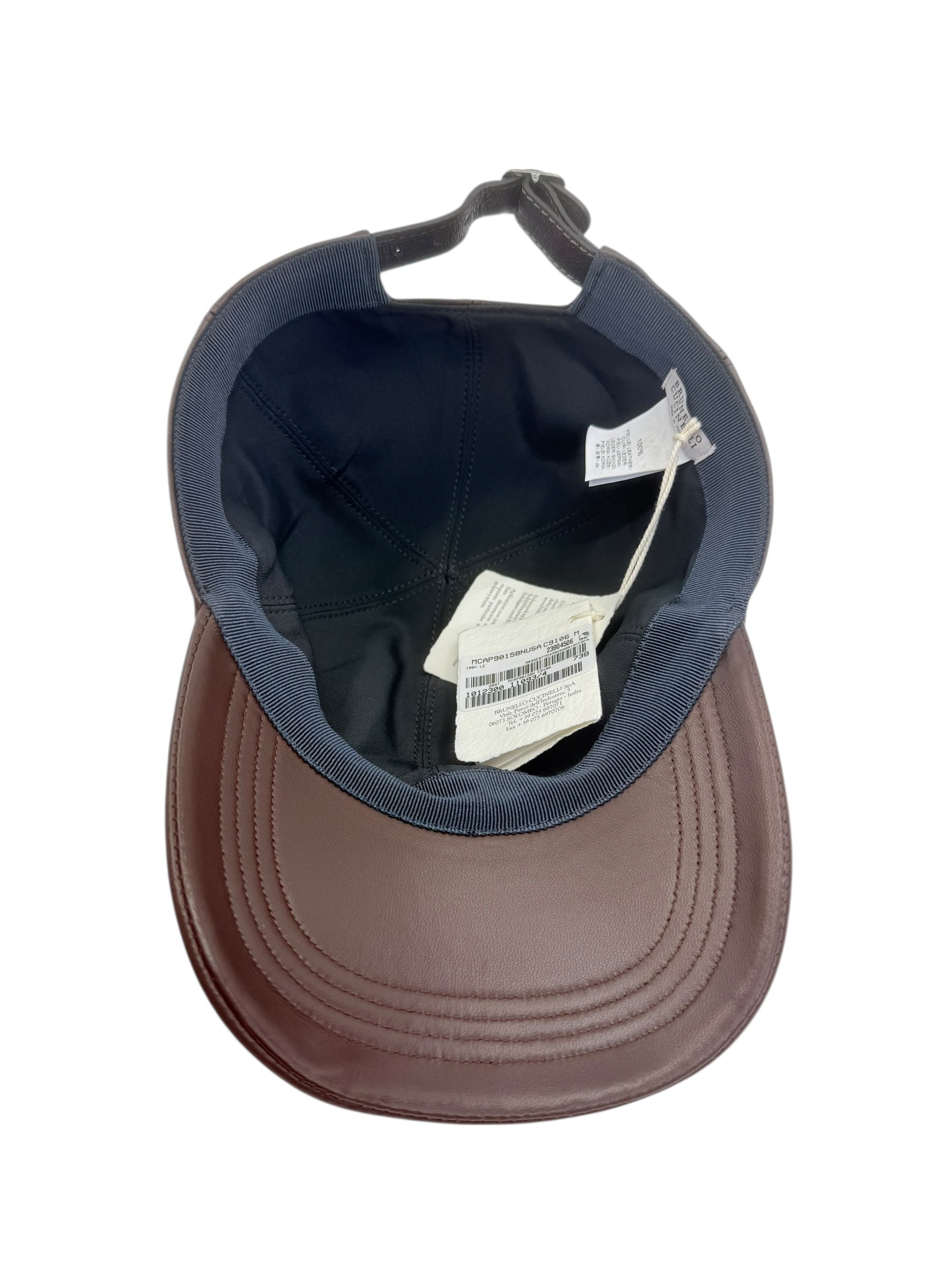 Brunello Cucinelli Leather Baseball Cap (M)