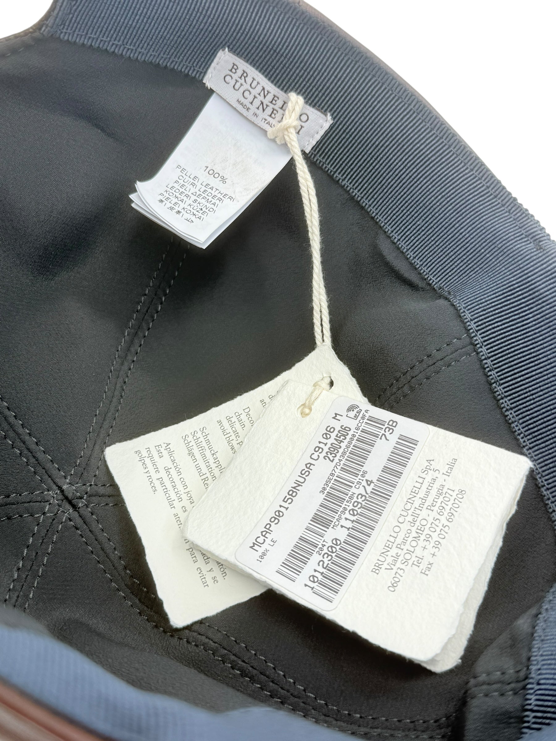 Brunello Cucinelli Leather Baseball Cap (M)