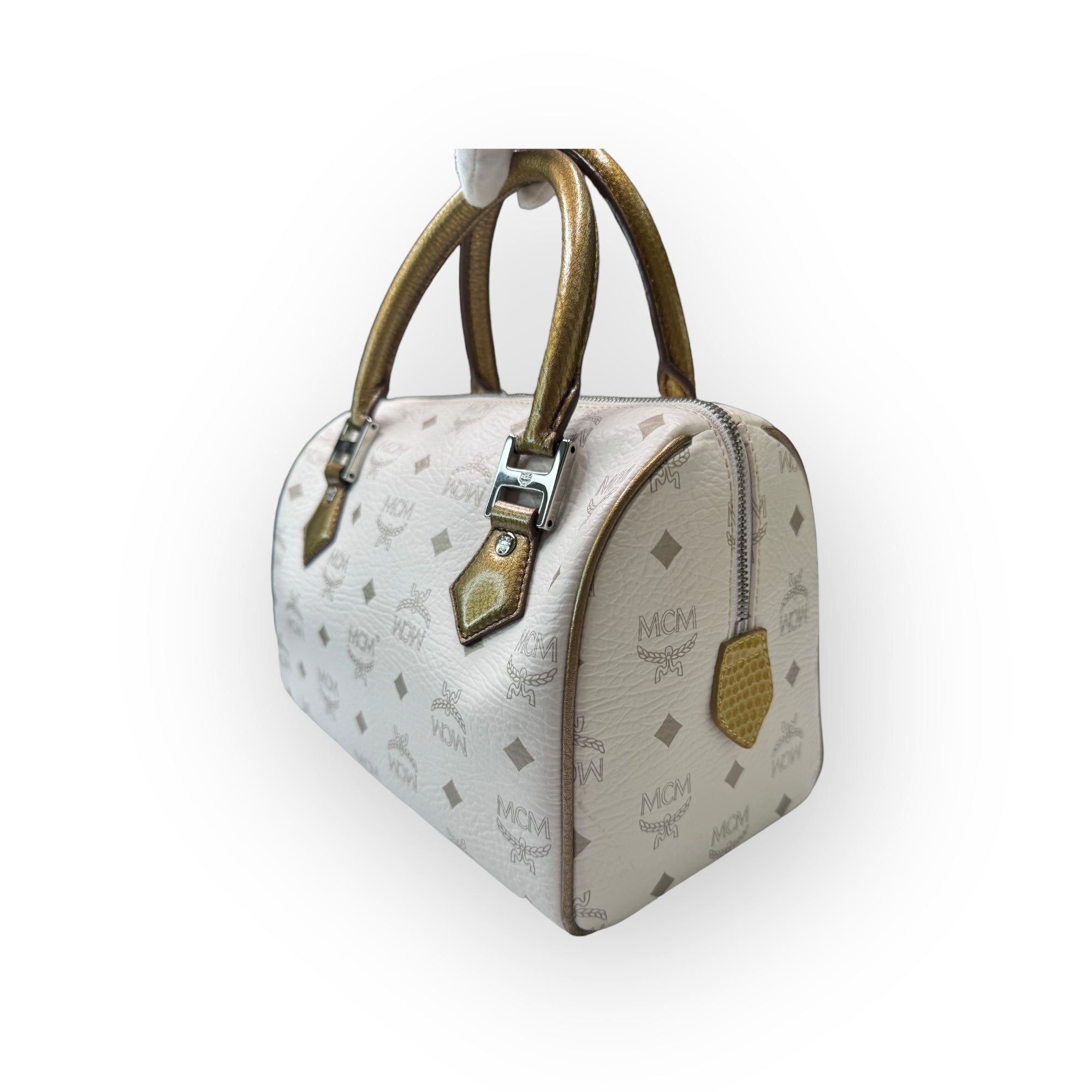 MCM Visetos Lion Boston Bag | The Little Purse