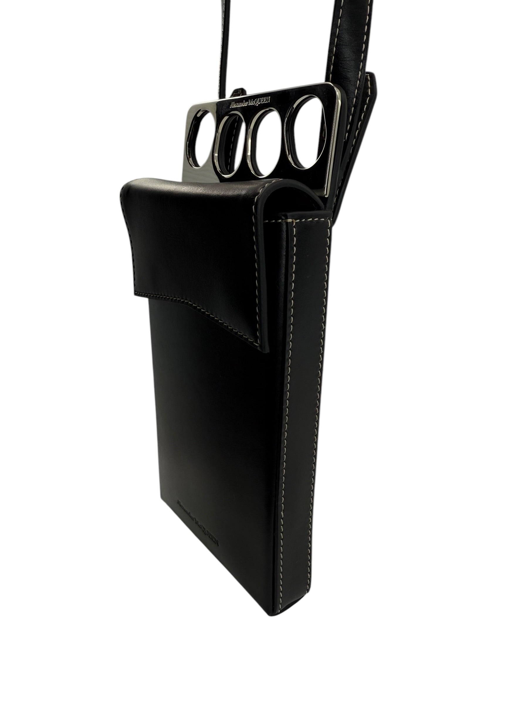 Alexander McQueen Leather Knuckleduster Phone Crossbody