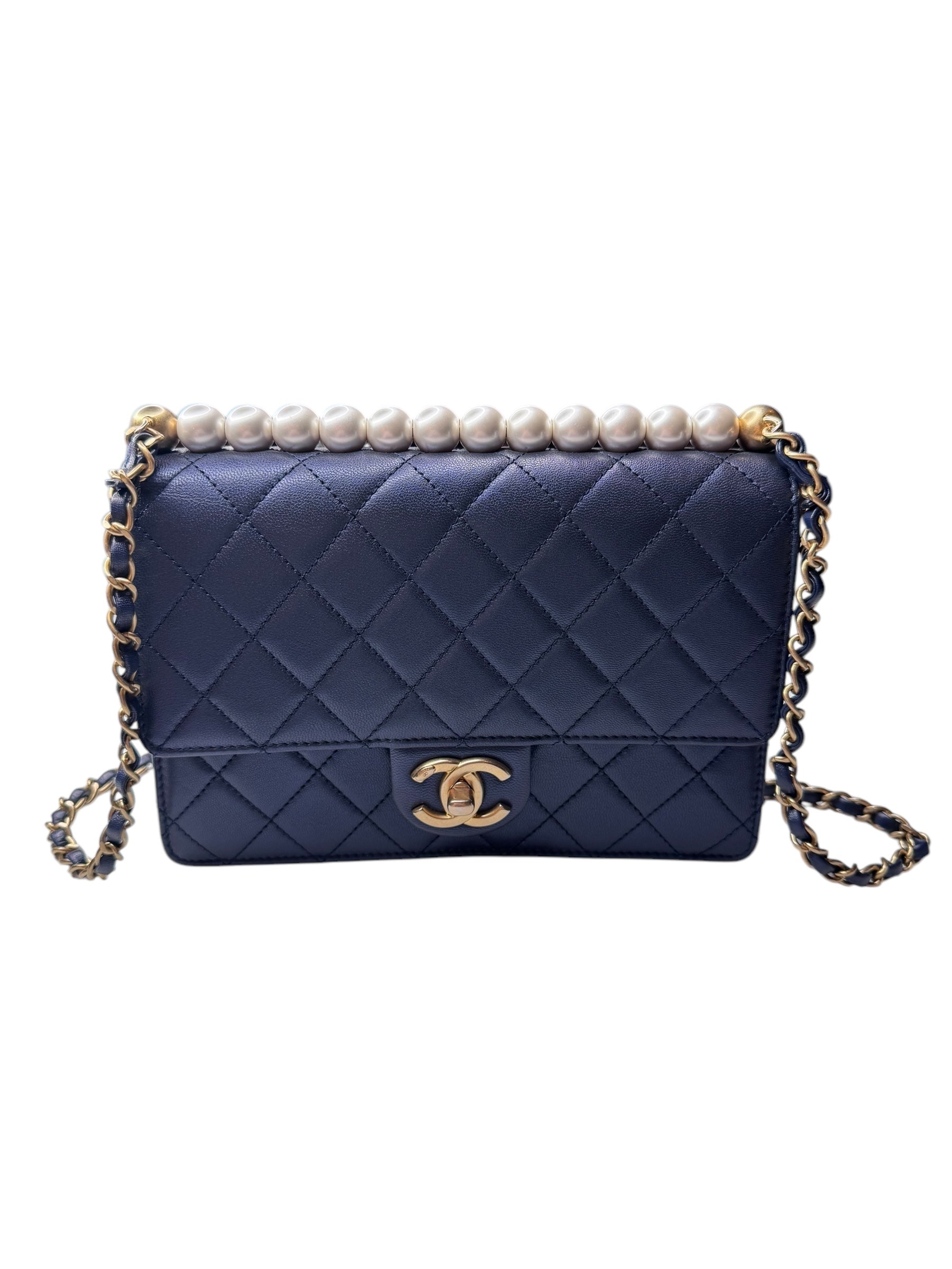 Chanel Iridescent Lambskin Small Chic Pearls Flap Bag | The Little