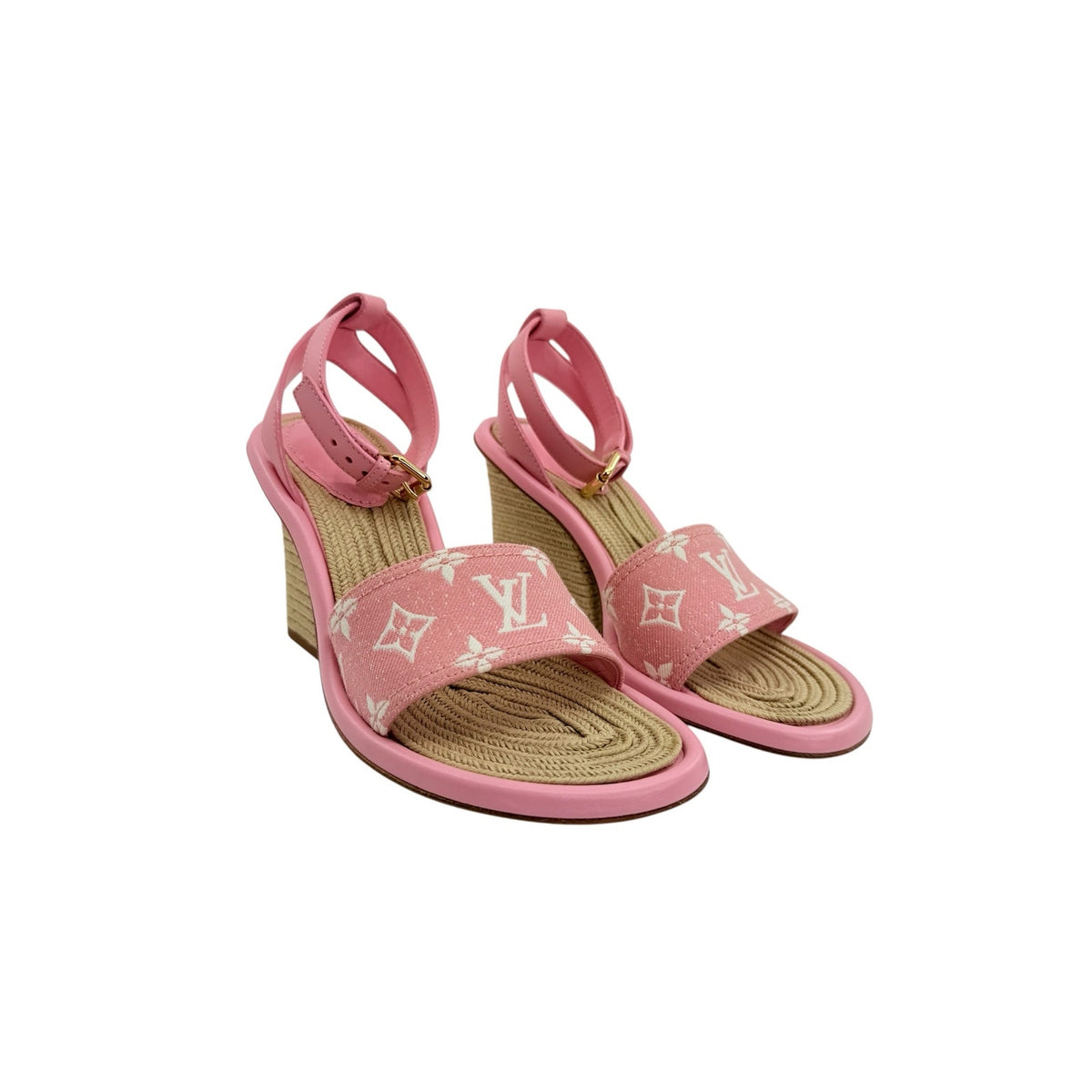Louis Vuitton Denim Wedge Sandals (36.5)