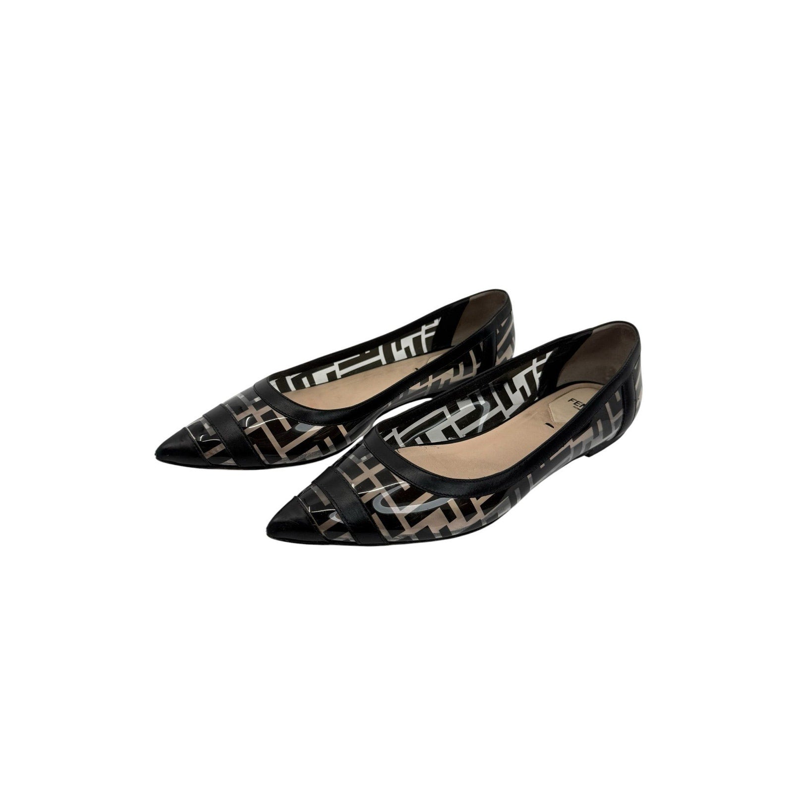 Fendi PVC Colibri FF Logo Ballerina Ballet Flat (40)