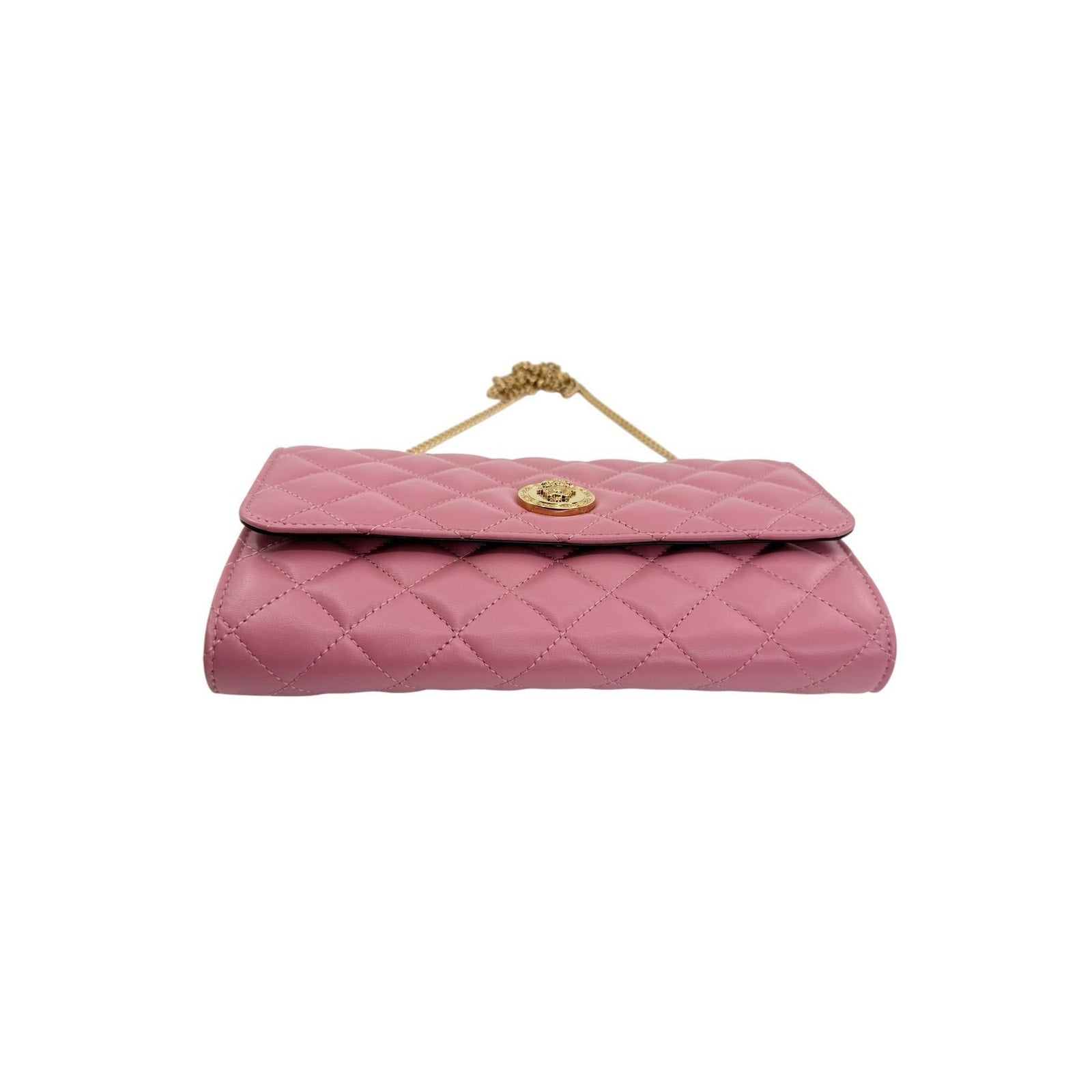 Versace Quilted Leather Medusa Wallet on Chain
