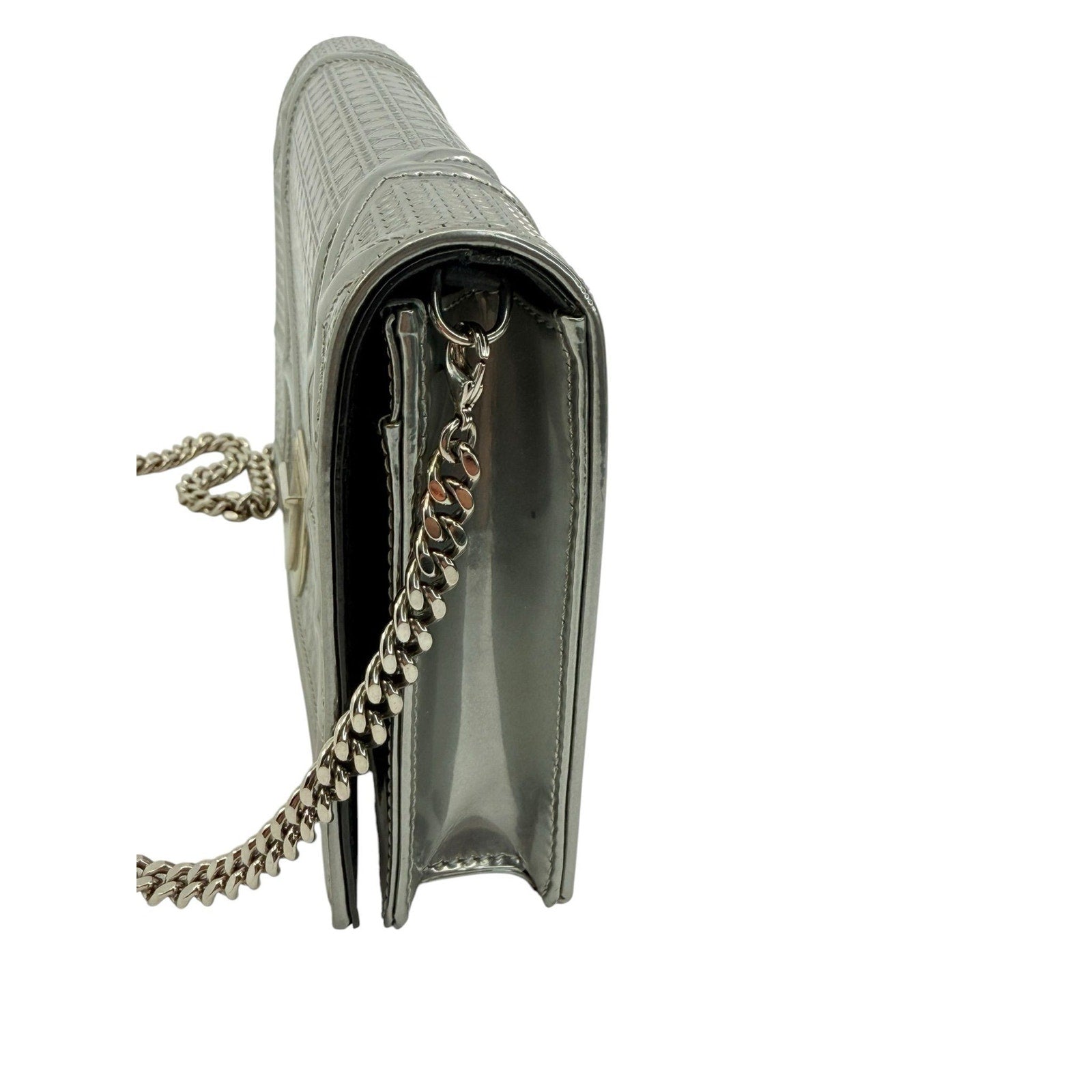 Dior Metallic Diorama Cannage Wallet on Chain