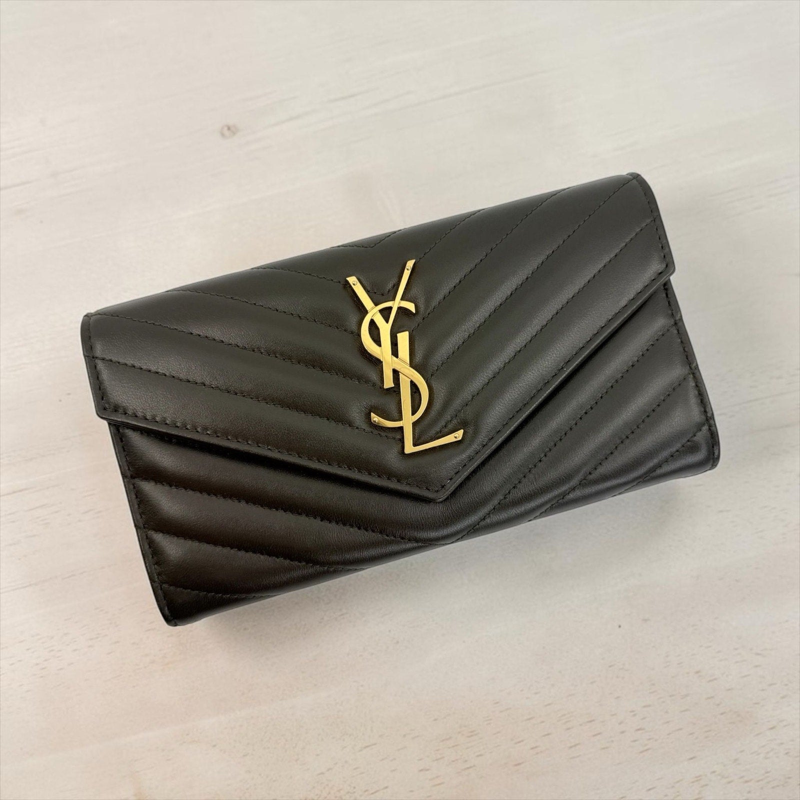 Saint Laurent Cassandre Wallet in Smooth Leather