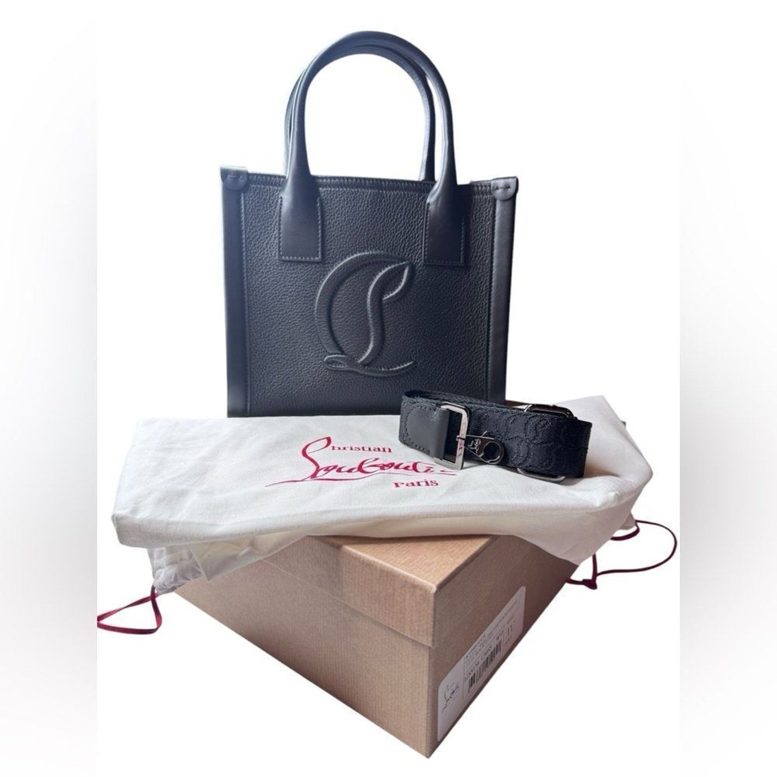 NWT Christian Louboutin By My Side Mini Leather Logo Tote