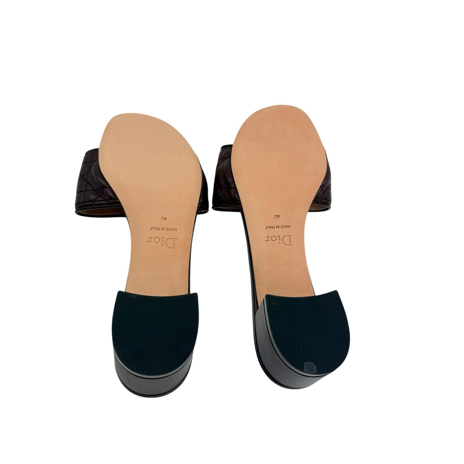 Dior Cannage Heeled Slides (40/10)